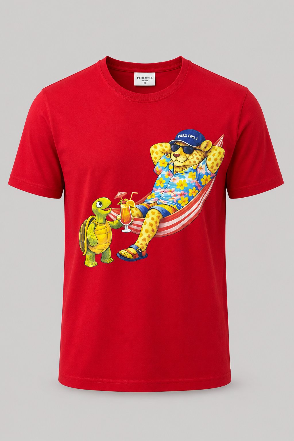 Jaguar Baskı Detaylı Bisiklet Yaka Regular Fit Erkek Kırmızı T-Shirt