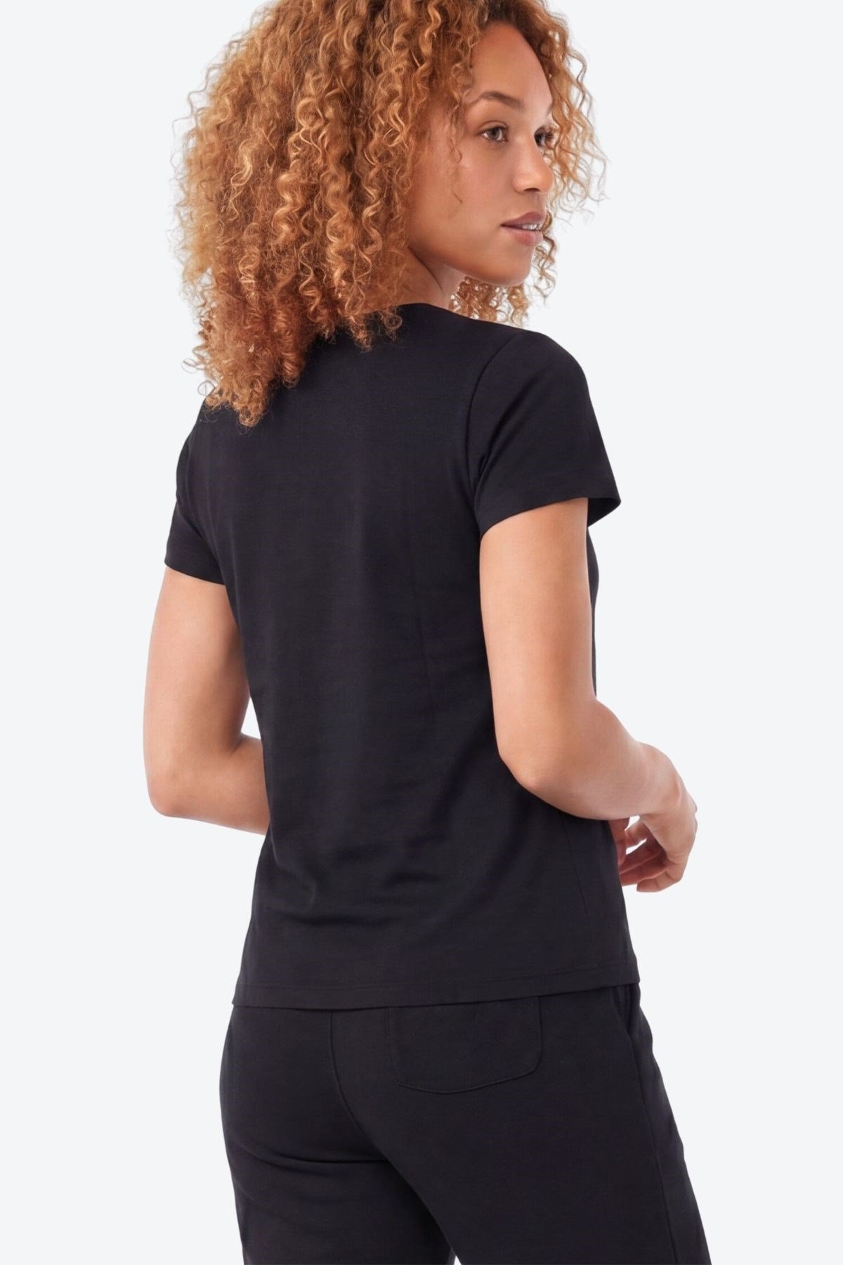 Jaguar Baskı Detaylı Bisiklet Yaka Slim Fit Kadın Siyah T-Shirt