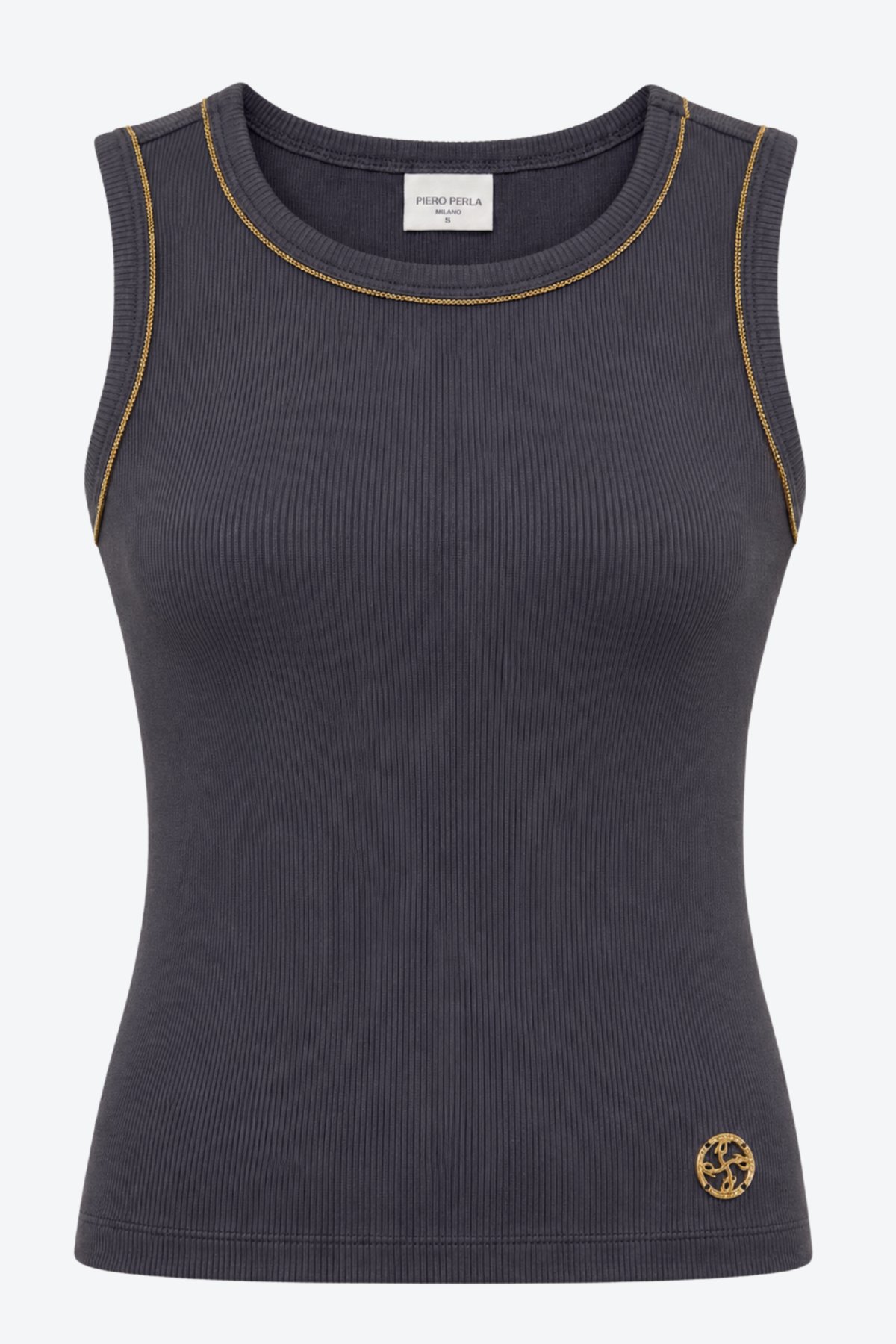 Kadın Bisiklet Yaka Metal Logo Detaylı Ekstra Slim Fit Atlet