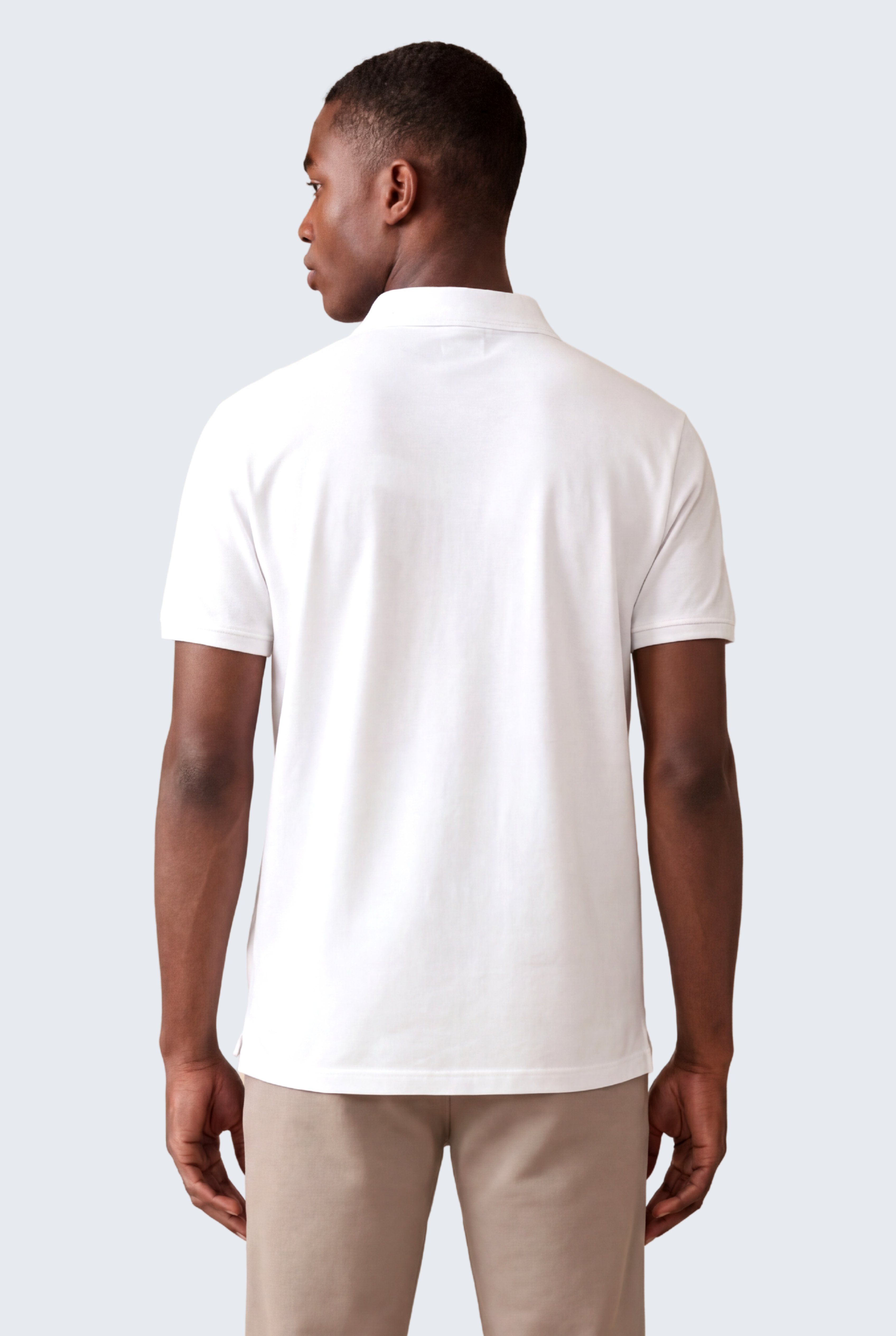 Kontür Jaguar Nakış Detaylı Slim Fit Erkek Polo Yaka Beyaz T-Shirt