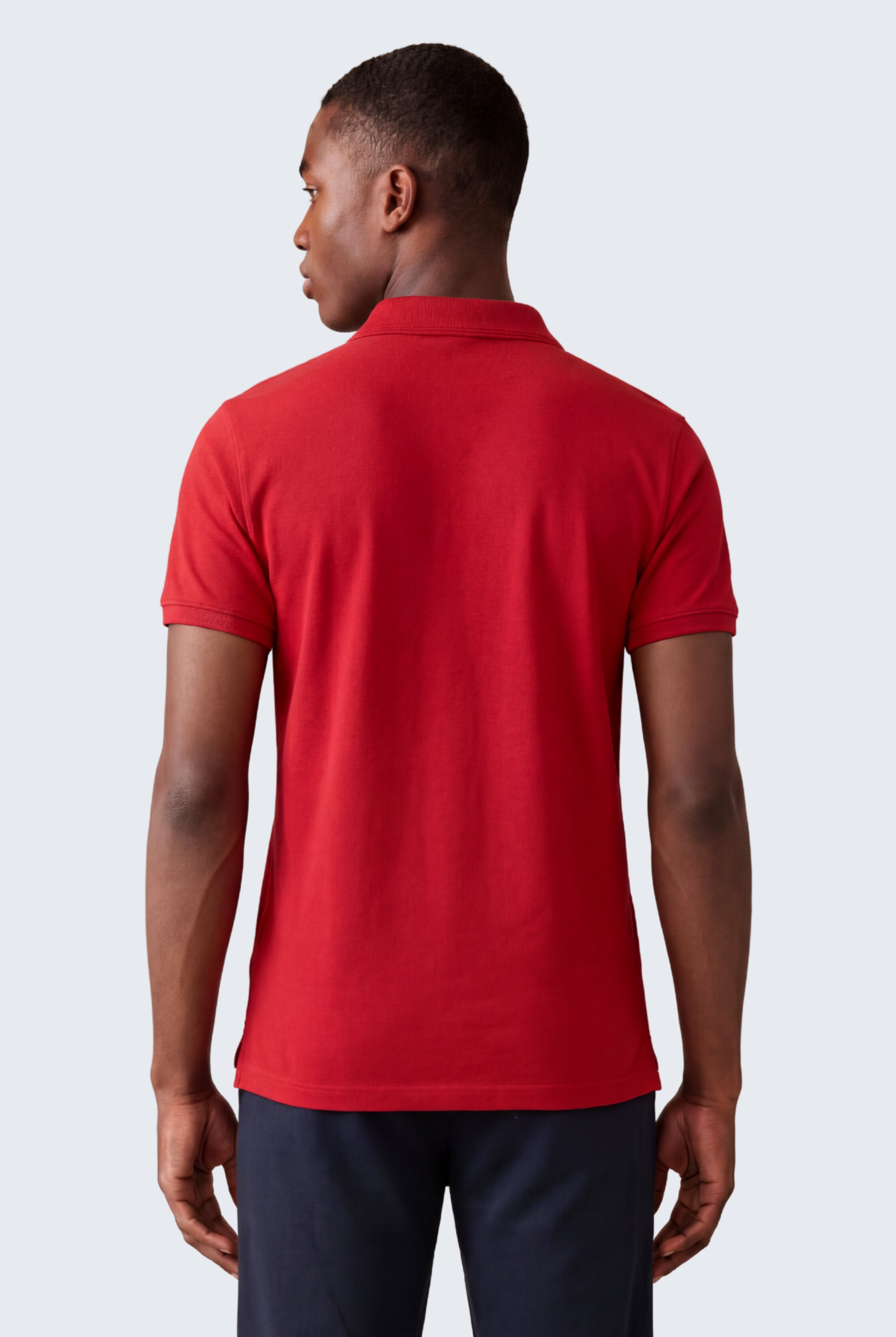 Kontür Jaguar Nakış Detaylı Slim Fit Erkek Polo Yaka Kırmızı T-Shirt