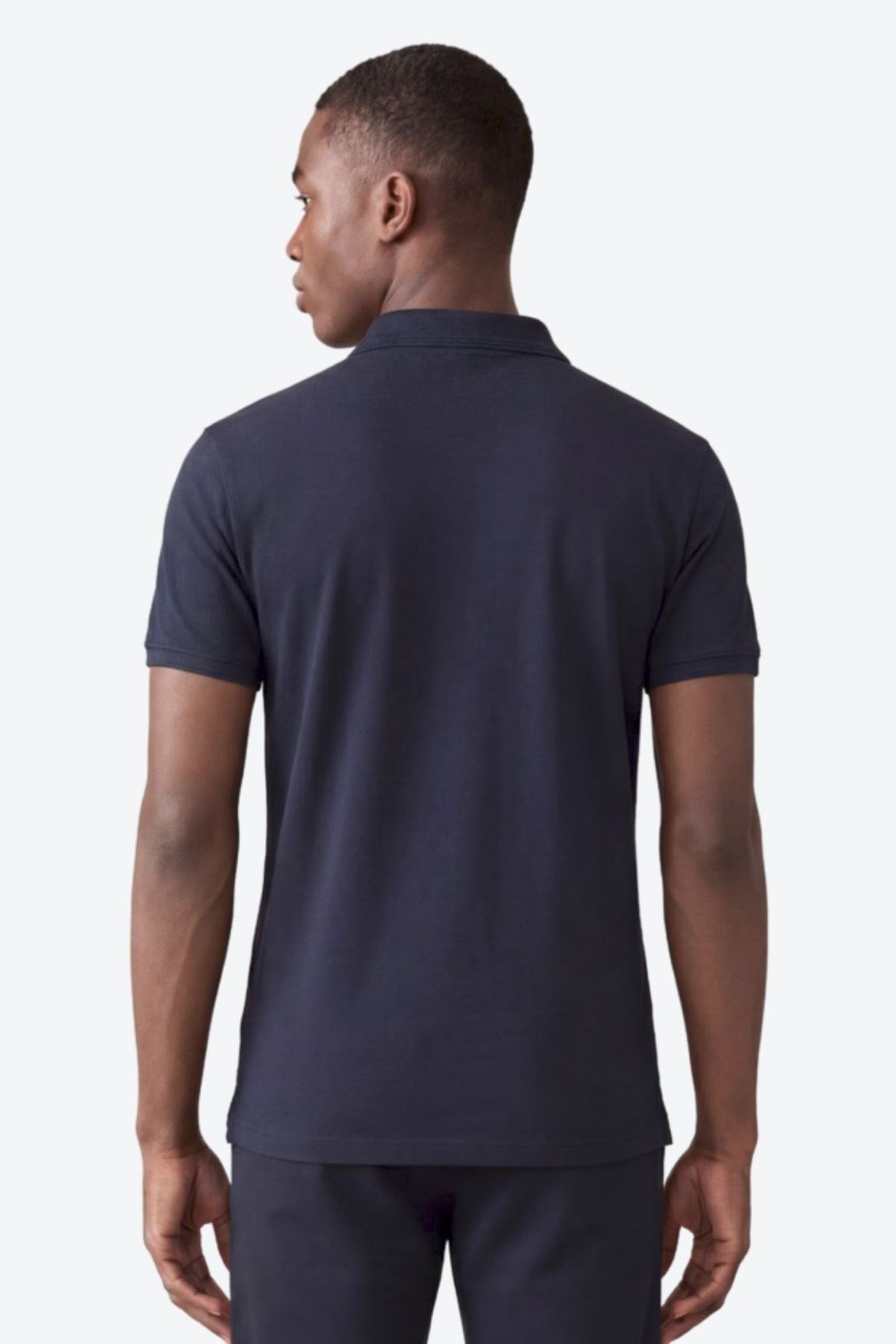 Kontür Jaguar Nakış Detaylı Slim Fit Erkek Polo Yaka Lacivert T-Shirt