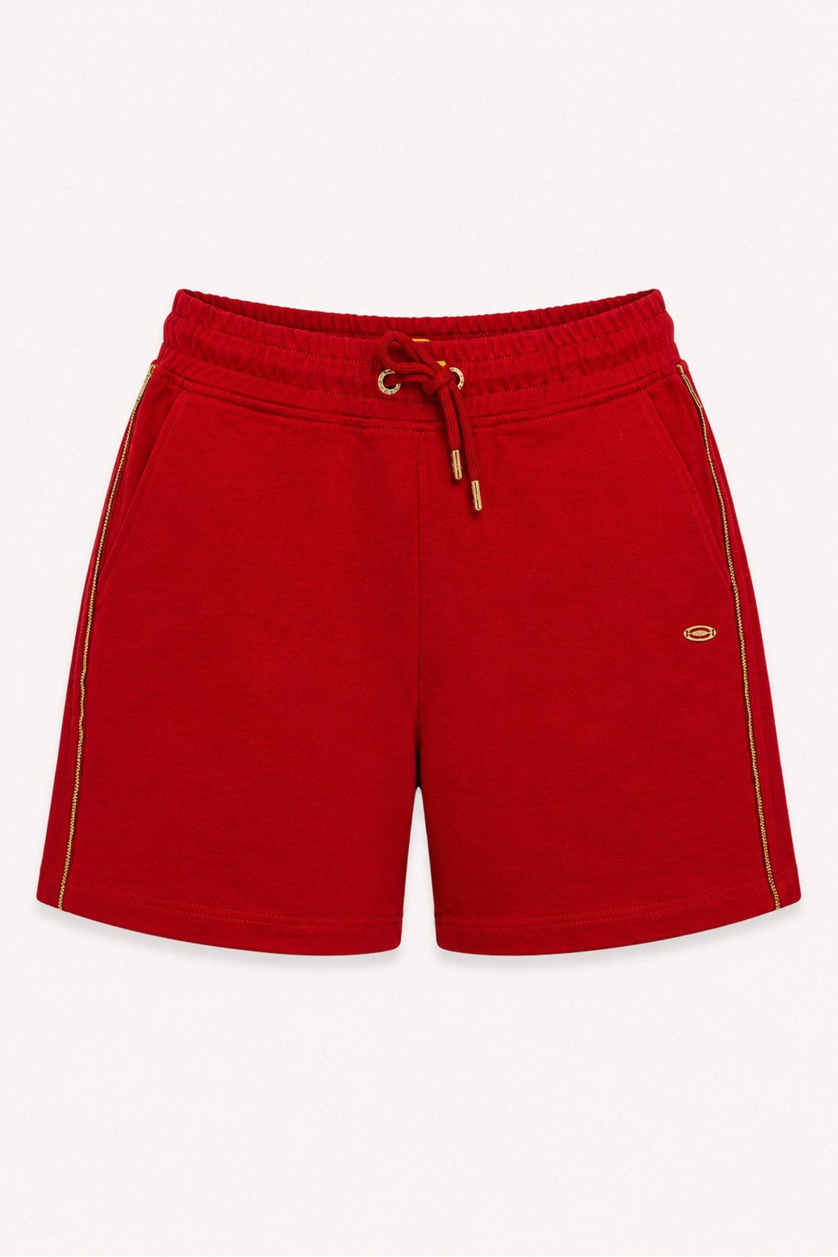 Metal Logo Detaylı Slim Fit Kadın Şort Bermuda