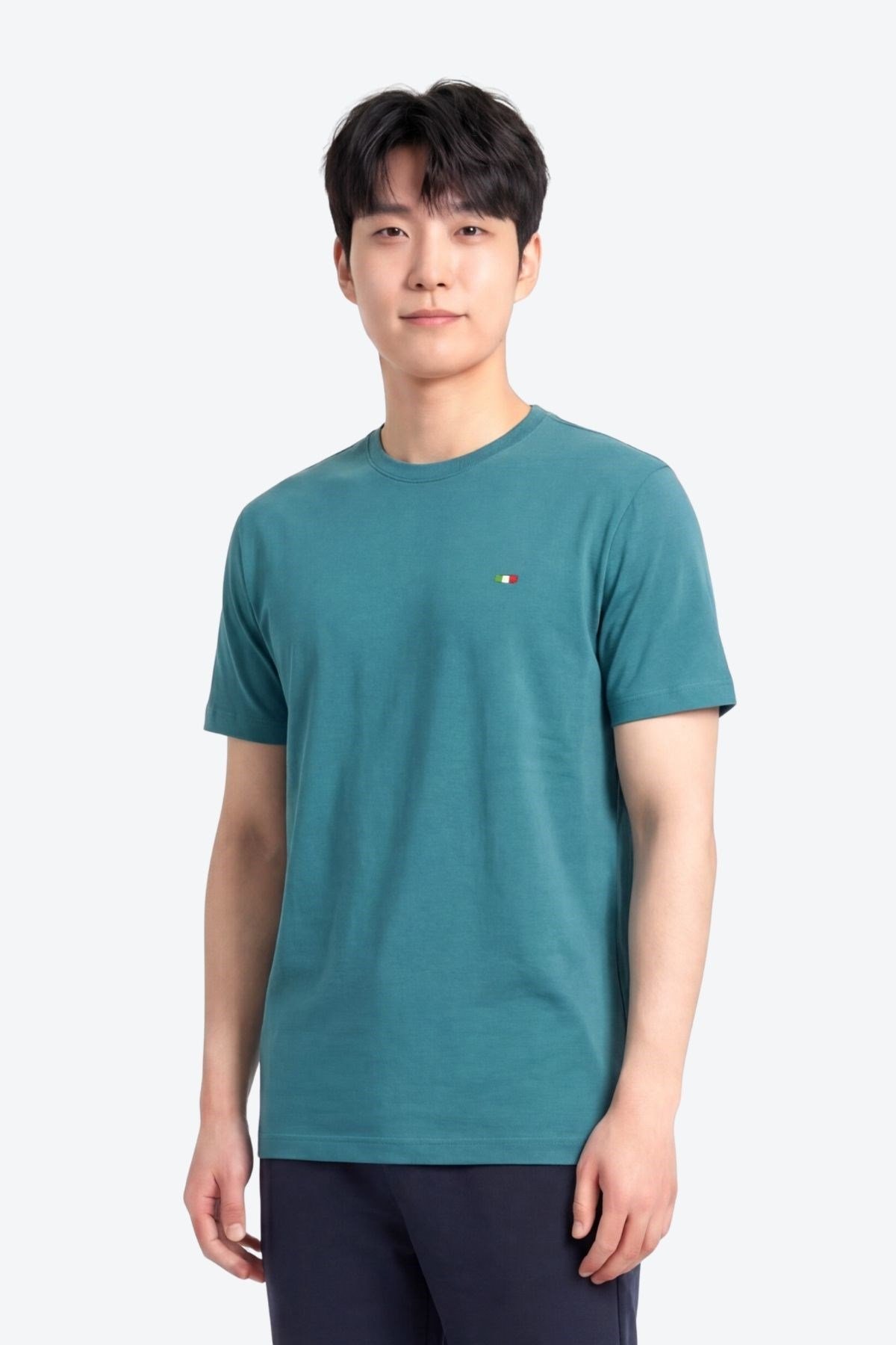 Nakış Detaylı Regular Fit Erkek Bisiklet Yaka T-Shirt