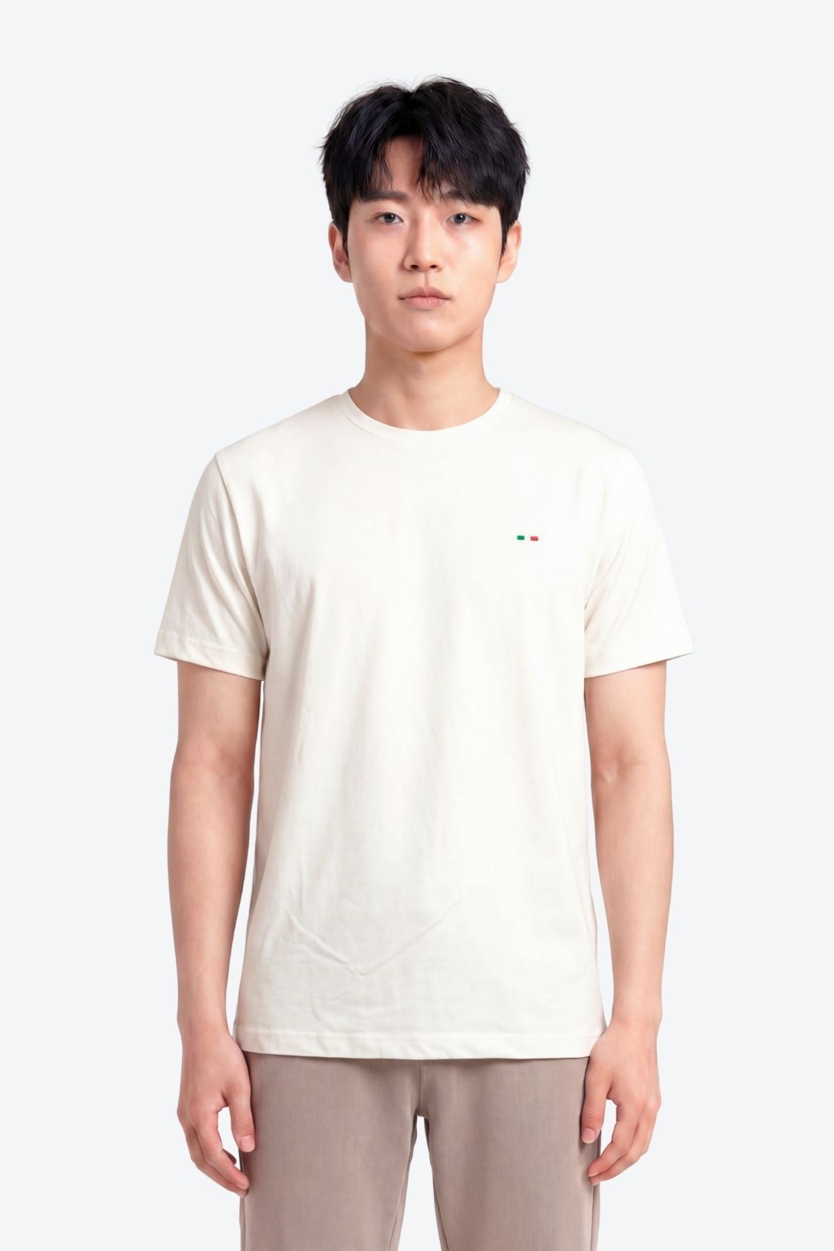 Nakış Detaylı Regular Fit Erkek Bisiklet Yaka T-Shirt