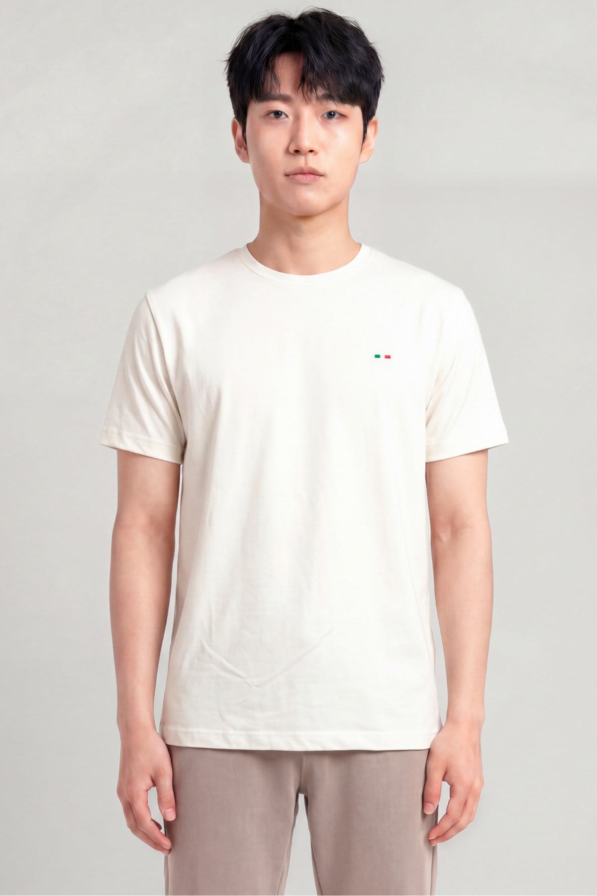 Nakış Detaylı Regular Fit Erkek Bisiklet Yaka T-Shirt