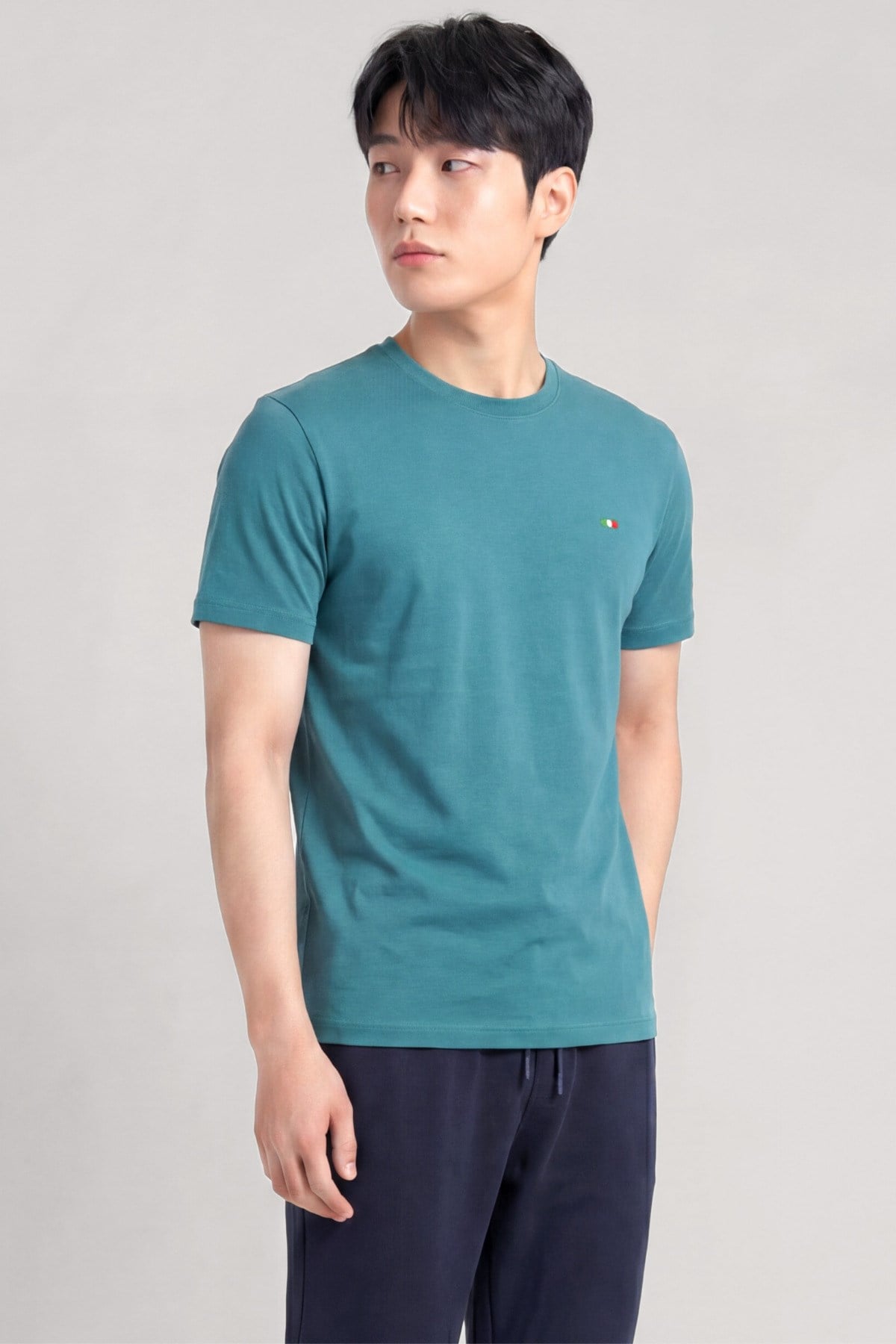 Nakış Detaylı Regular Fit Erkek Bisiklet Yaka T-Shirt