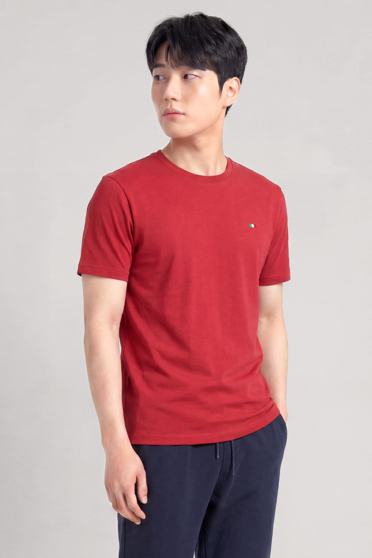 Nakış Detaylı Regular Fit Erkek Bisiklet Yaka T-Shirt