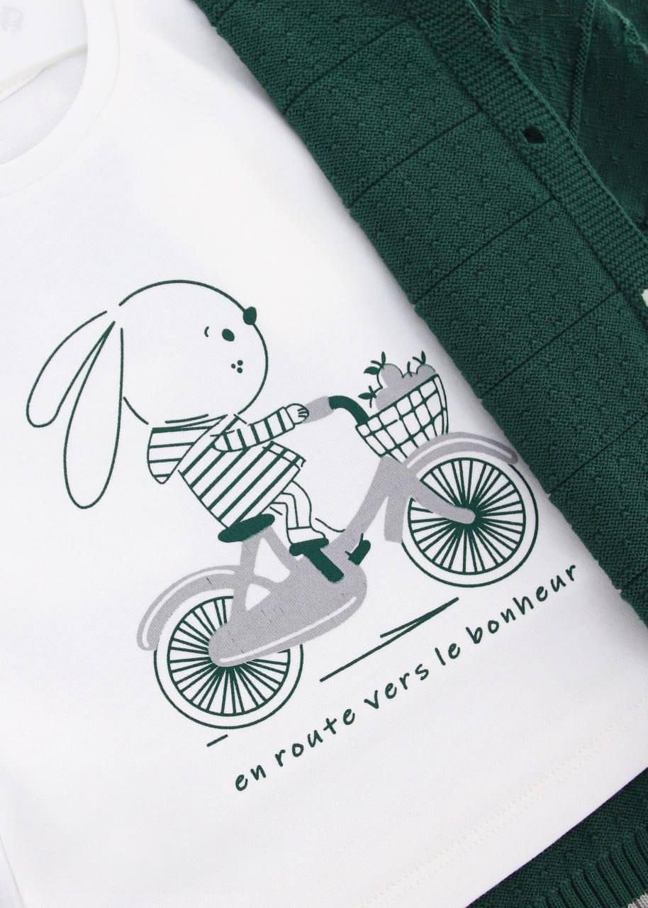 Erkek Bebek İçin  3'lü Eşofman Takımı - Hırka, Pantolon ve T-shirt