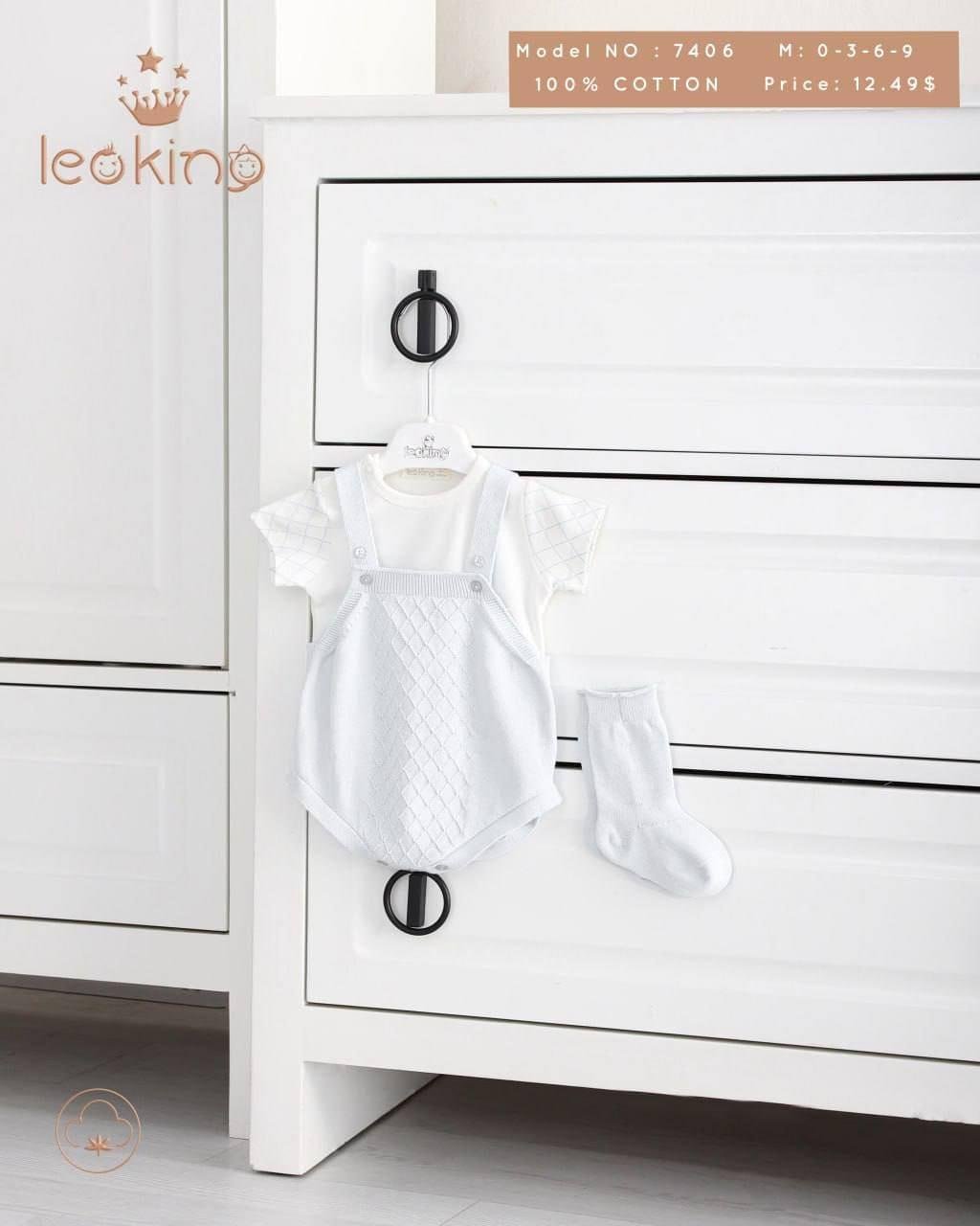 Erkek Bebek İnce Triko Body'li  2 li Tulum Takım