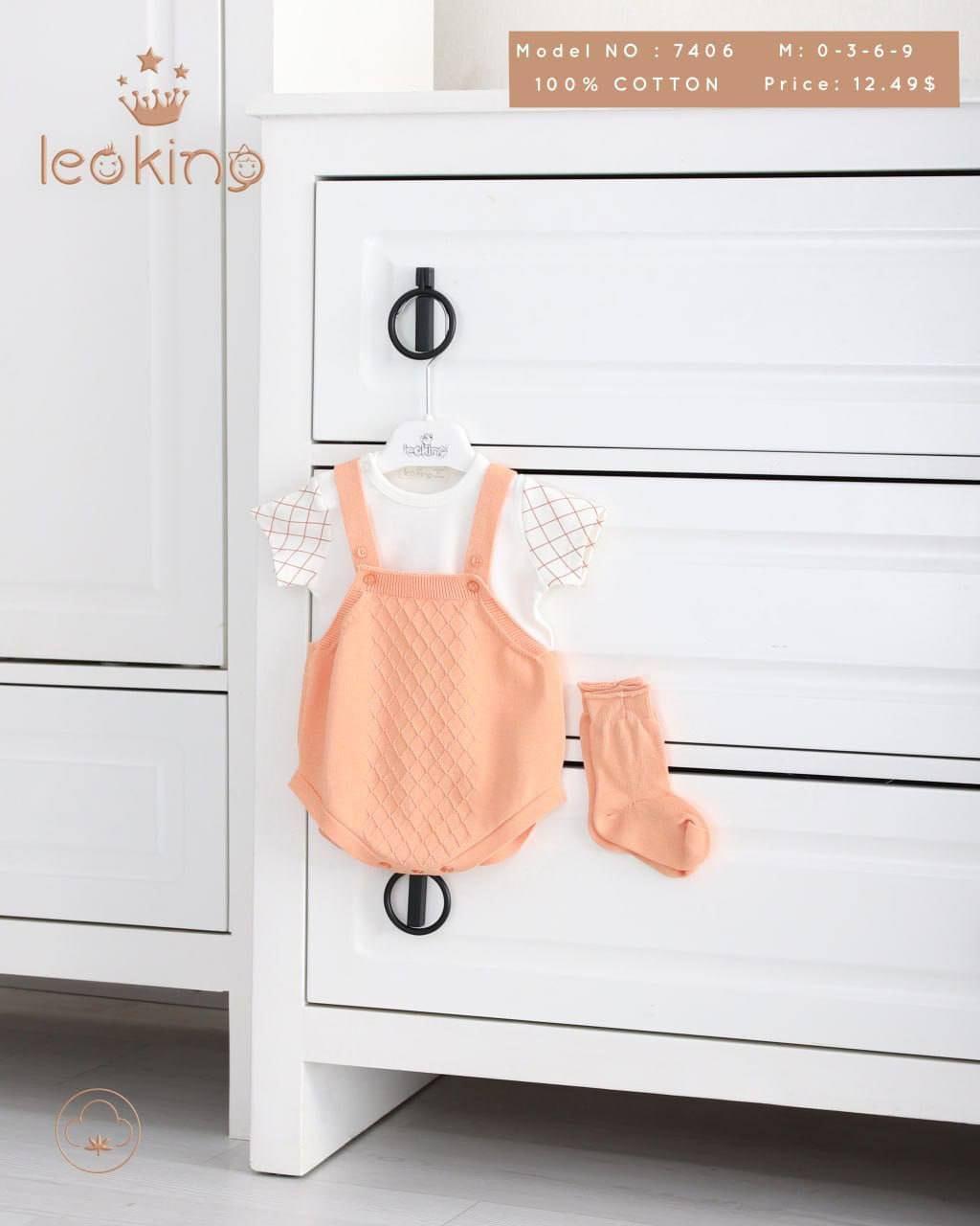 Erkek Bebek İnce Triko Body'li  2 li Tulum Takım