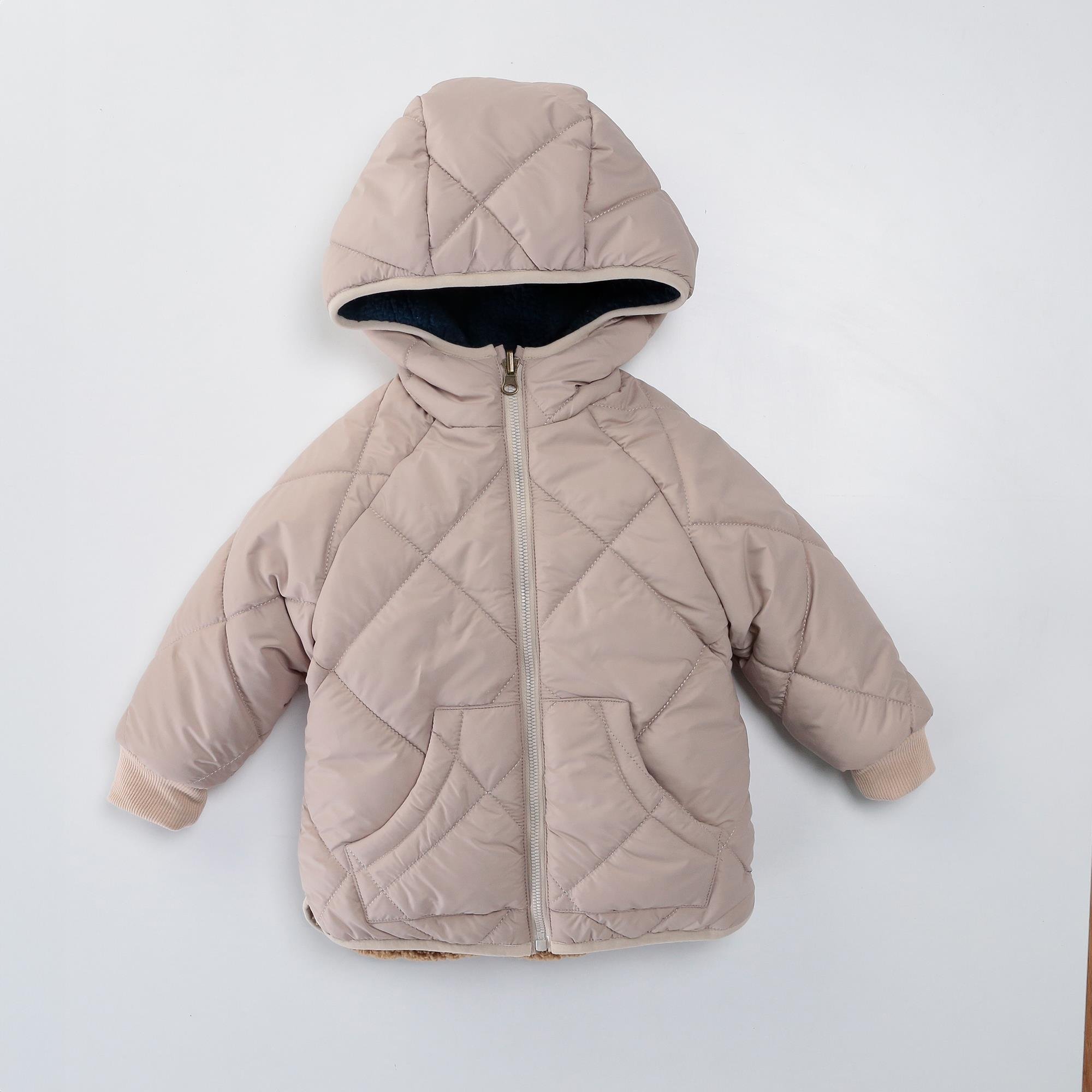 Erkek Çocuk Çift Taraflı Mont - Capitone/Peluş Detaylı 7-11 Yaş