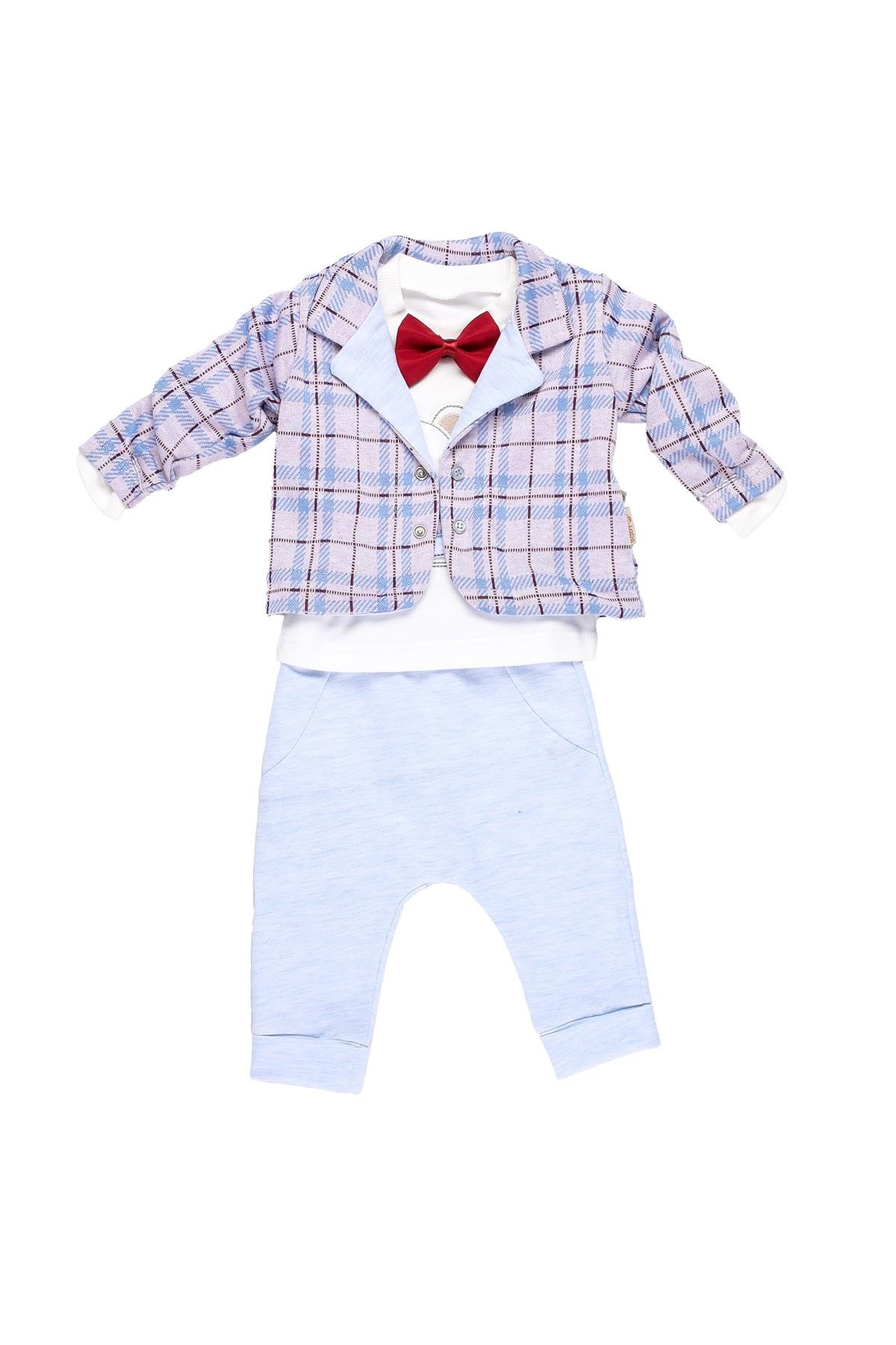 Mimbo Kids Erkek Bebek Papyonlu Eşofman 3'lü Takım