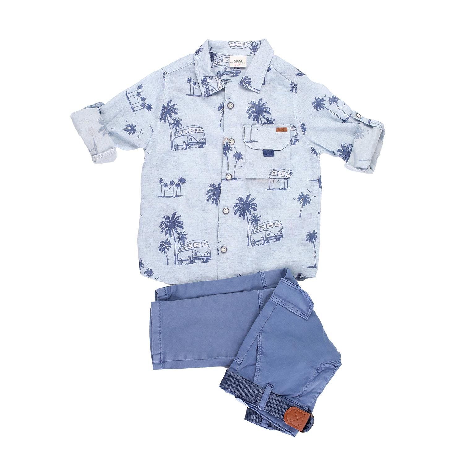 Mimbo Kids Erkek Çocuk 2-5 Yaş Spor Gömlek Pantolon 2'li Takım
