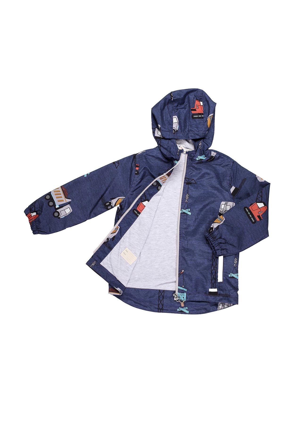 Mimbo Kids Erkek Çocuk İş Makinalı Desenli Yağmurluk