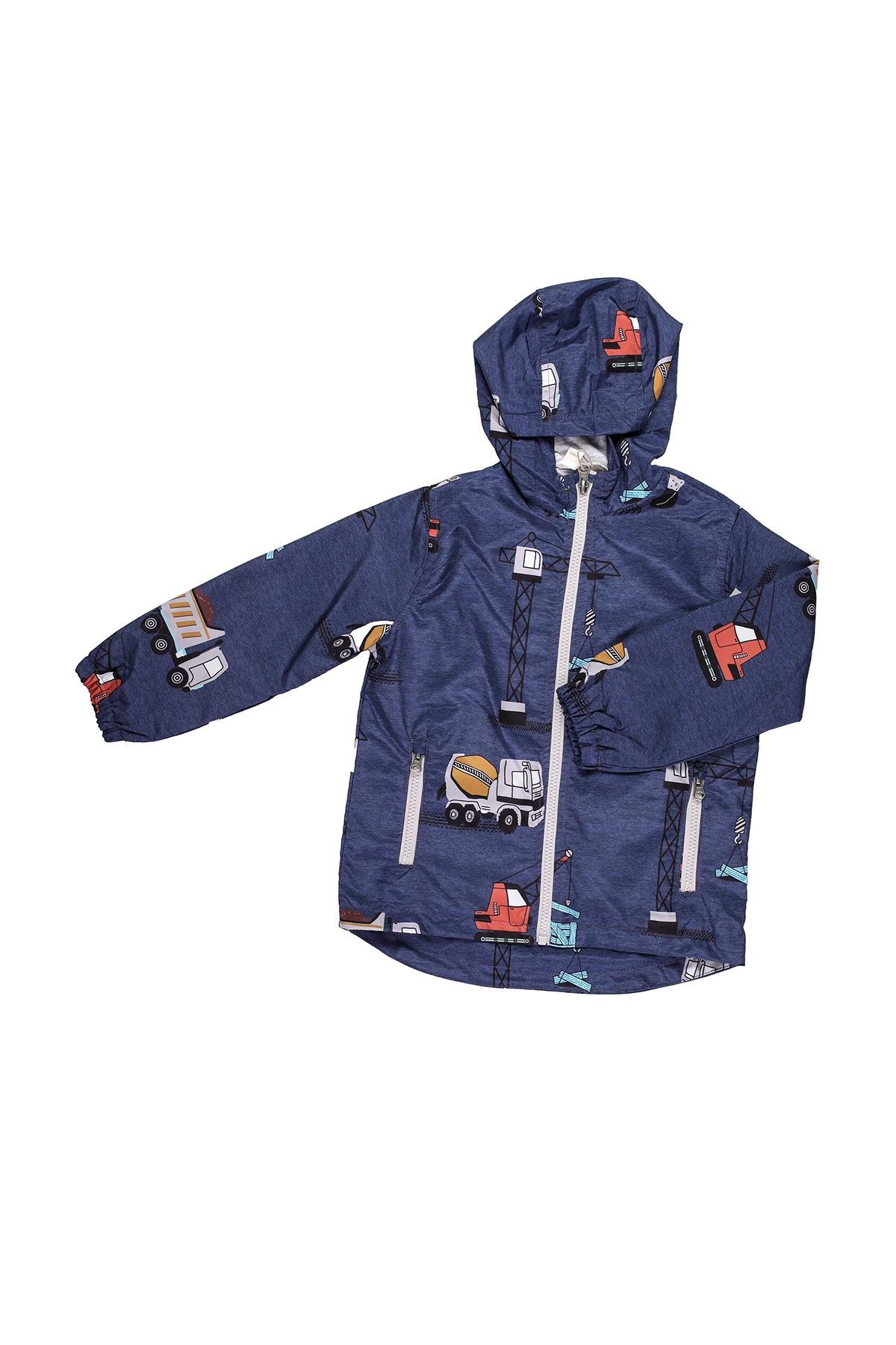 Mimbo Kids Erkek Çocuk İş Makinalı Desenli Yağmurluk