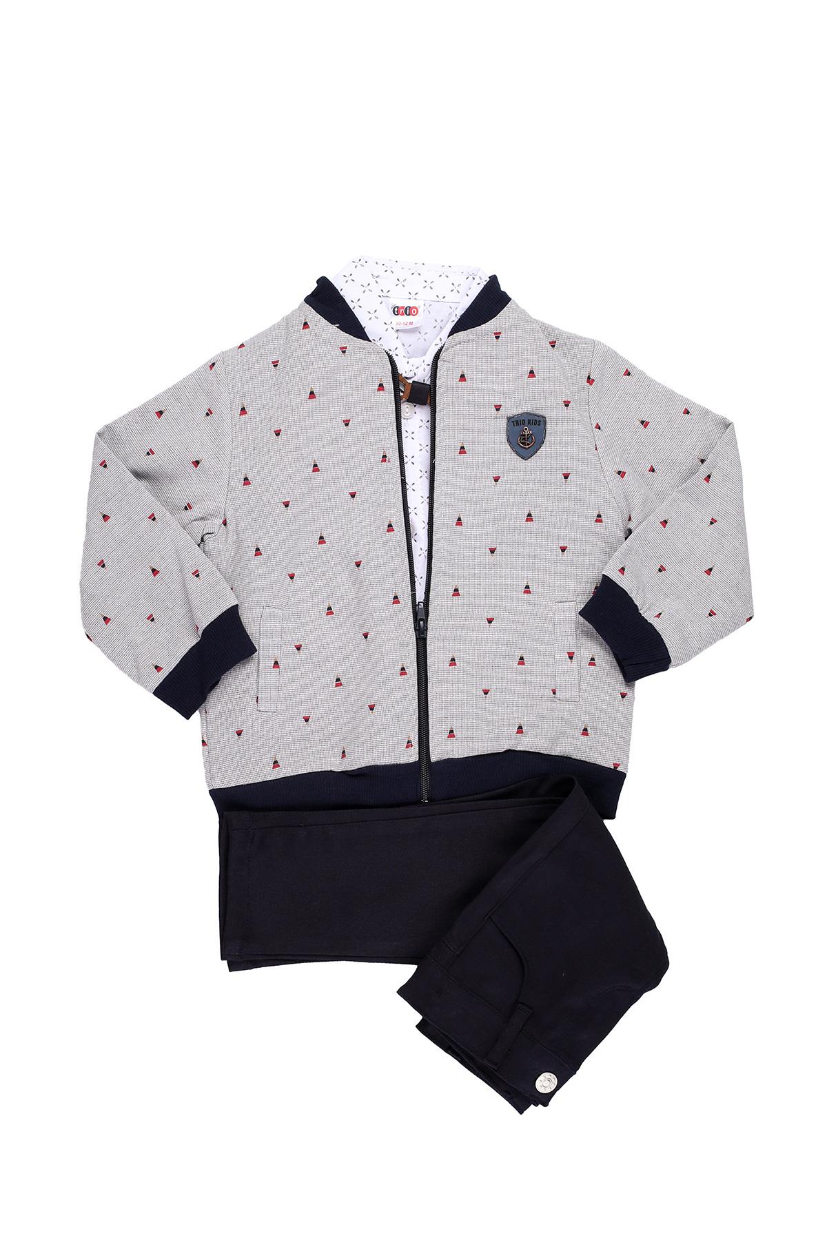 Mimbo Kids Erkek Çocuk Mevsimlik Mont ve Pantolon 3'lü Takım