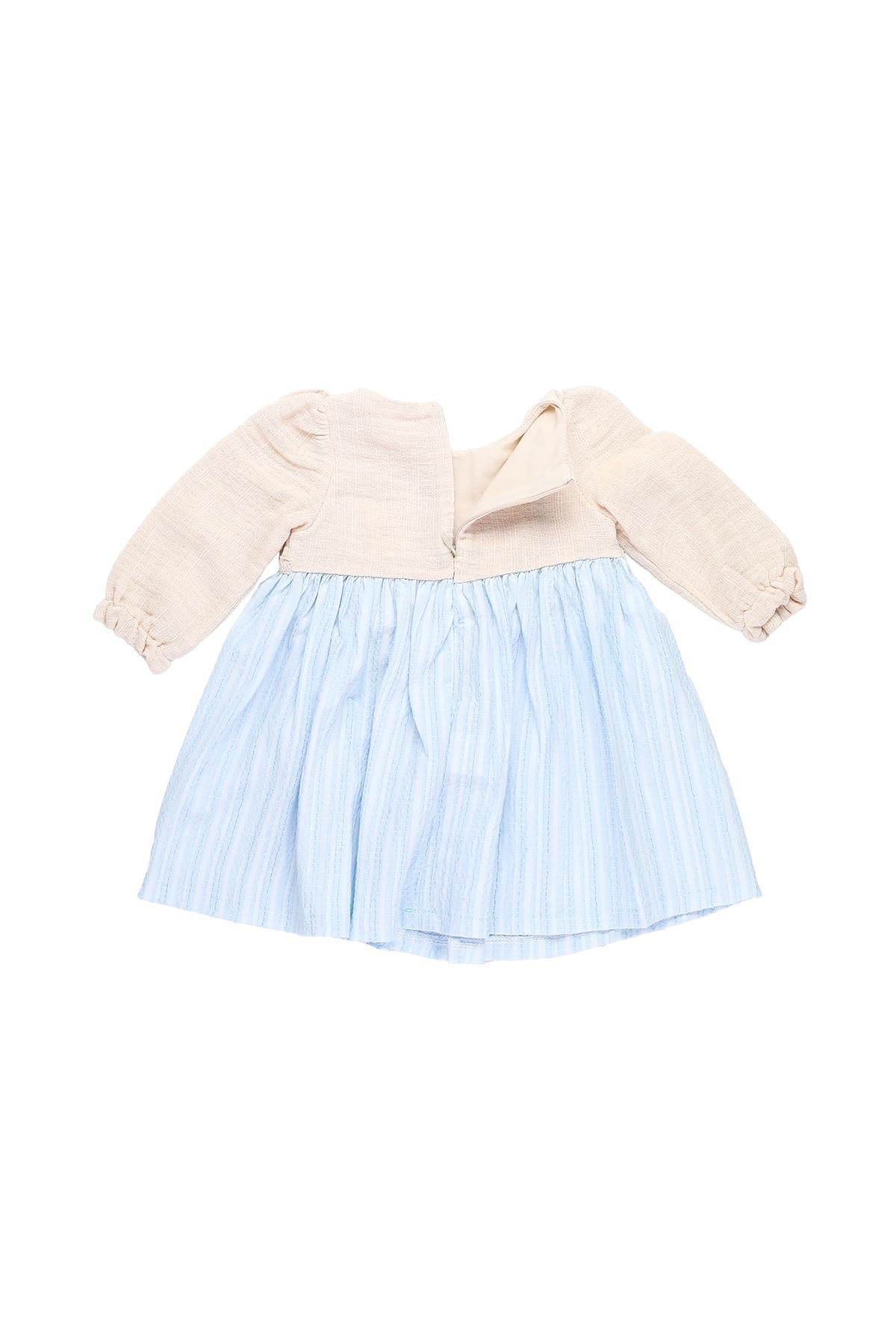 Mimbo Kids Kız Bebek Fiyonklu Nakışlı Elbise