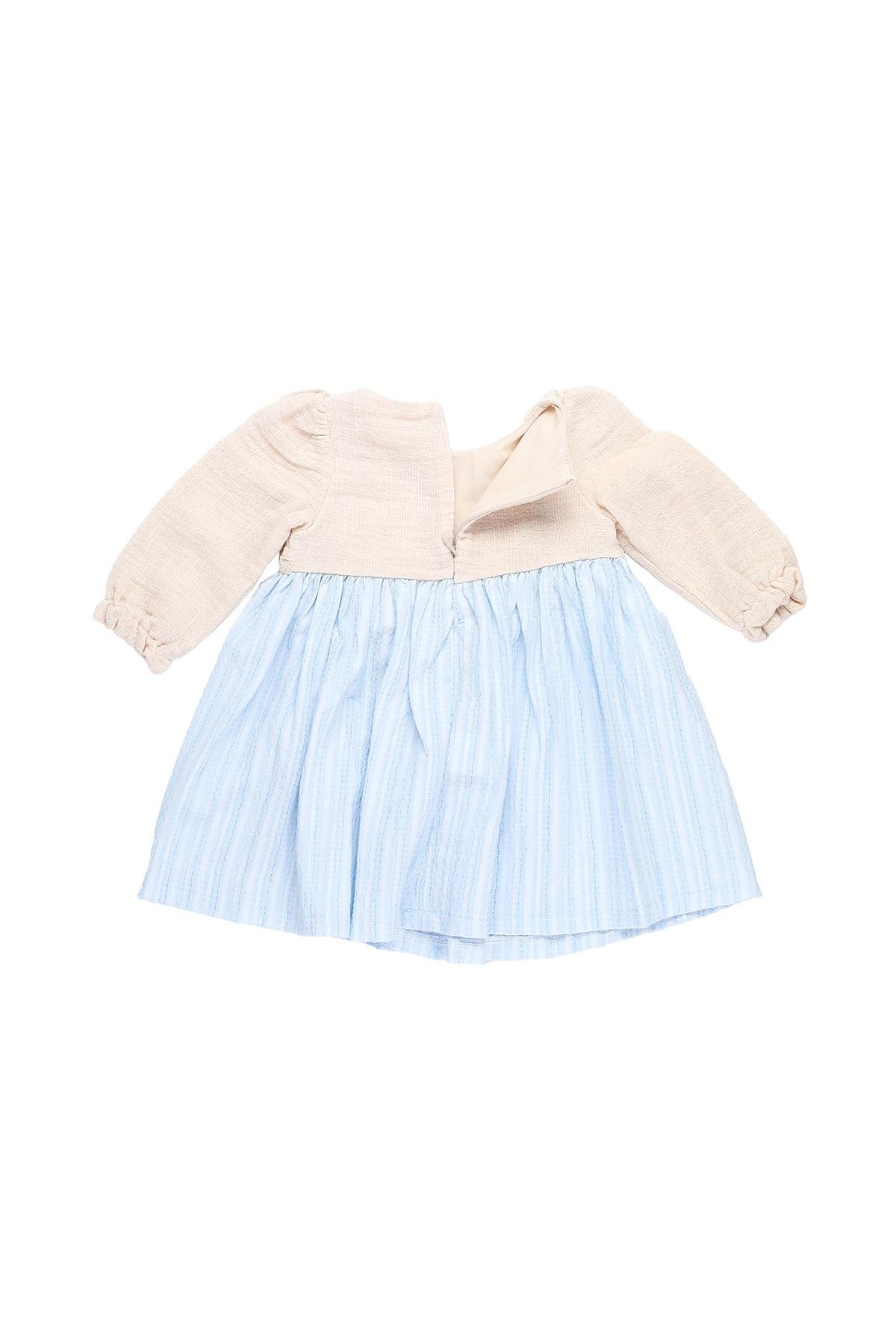 Mimbo Kids Kız Bebek Fiyonklu Nakışlı Elbise