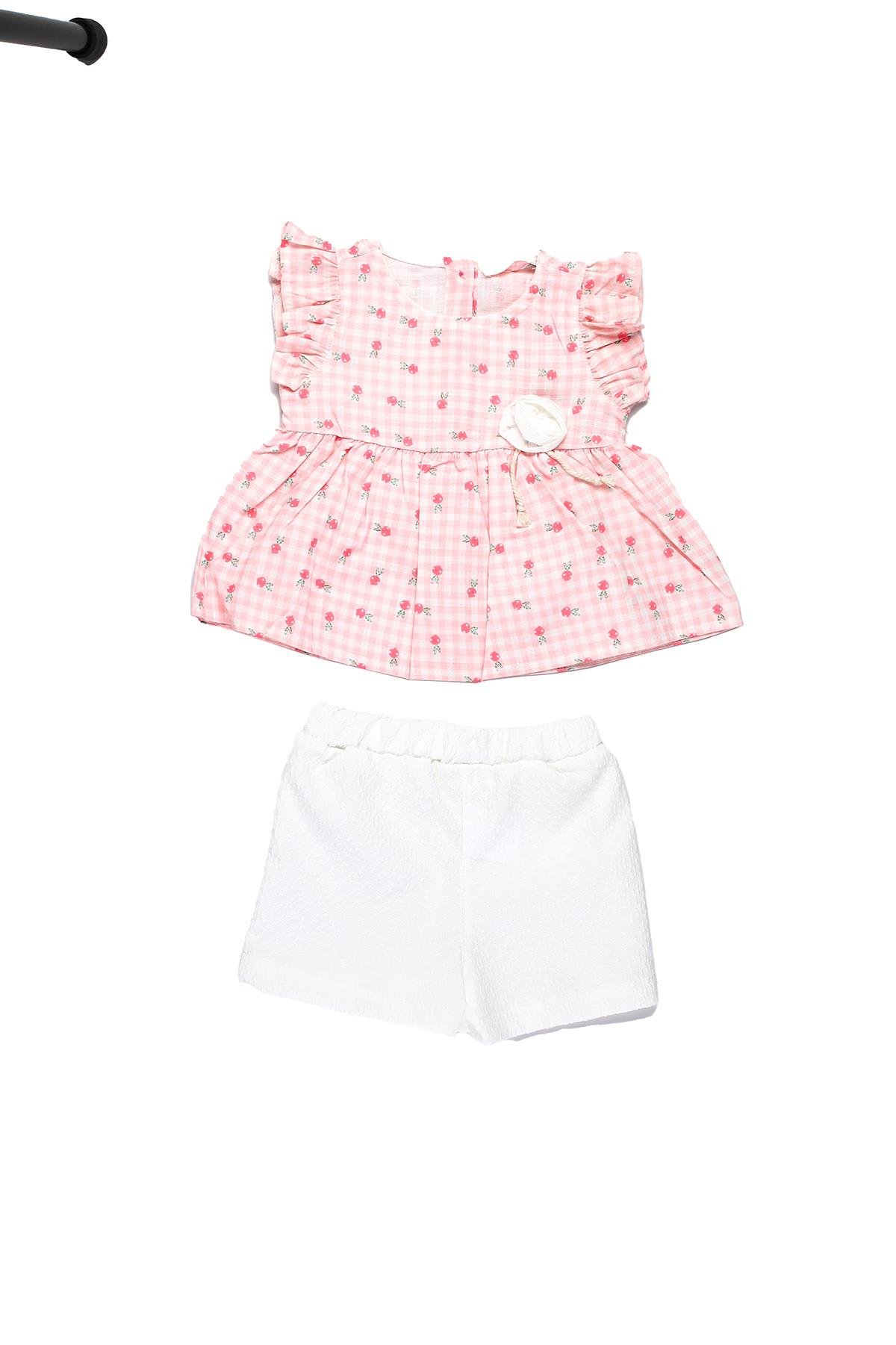 Mimbo Kids Kız Çocuk Çiçekli Bluz Şort Takım
