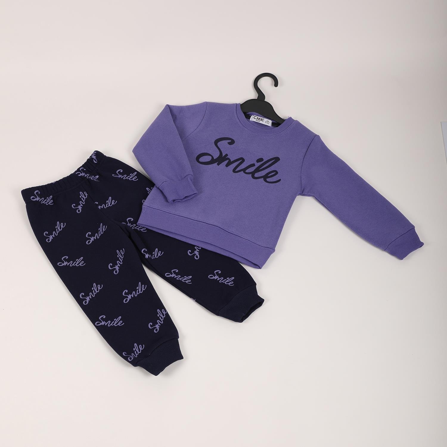 Mimbo Kids Kız Çocuk Smile Yazılı Denim Eşofman Takımı