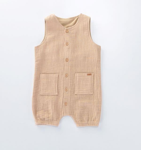 Unisex Bebek Muslin Kumaş Tulum