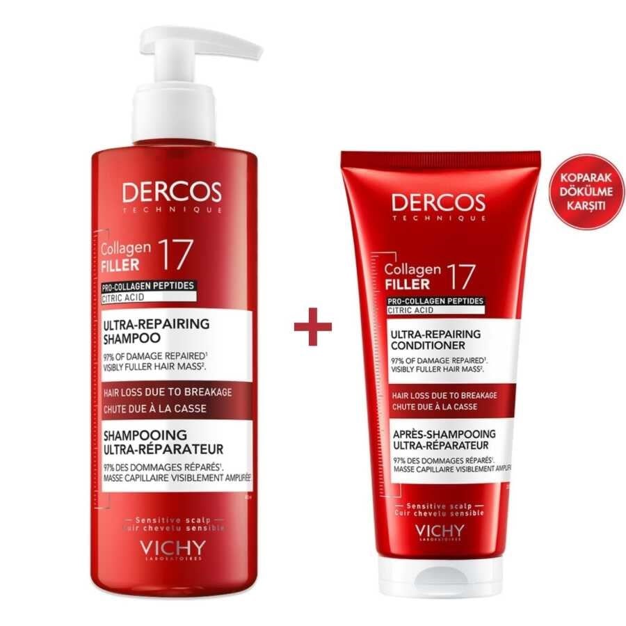 Vichy Dercos Collagen 17 Filler Şampuan 400 mL+ Saç Kremi 200mL