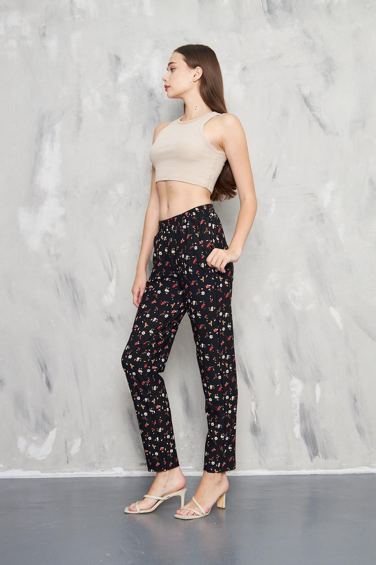 BELİ LASTİKLİ DAR PAÇA CREP 