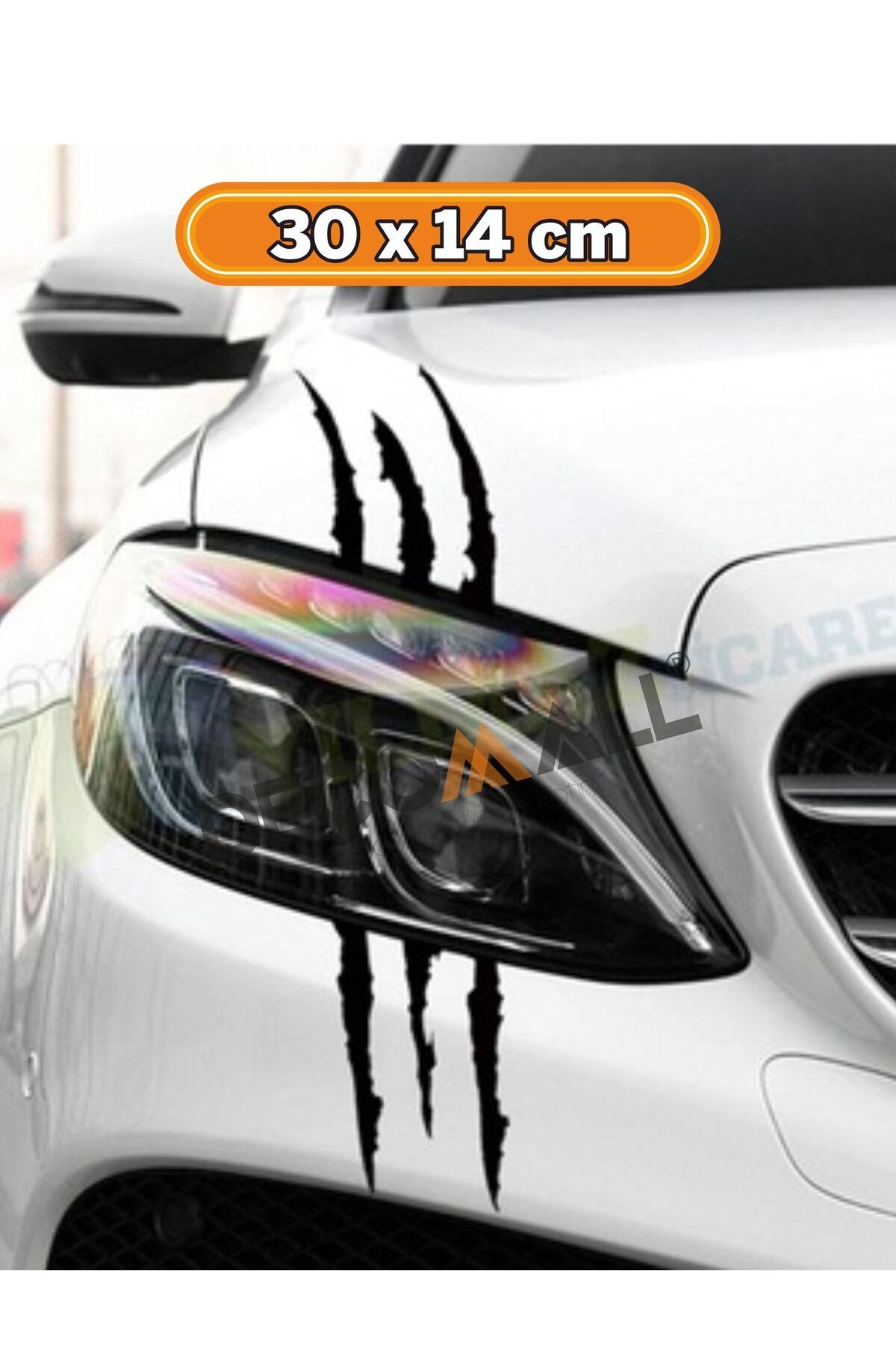 ( 4lü Set ) Oto Sticker Mega 4lü Paket Dikiz, Kanat, Monster Pençe, Bagaj Sticker2