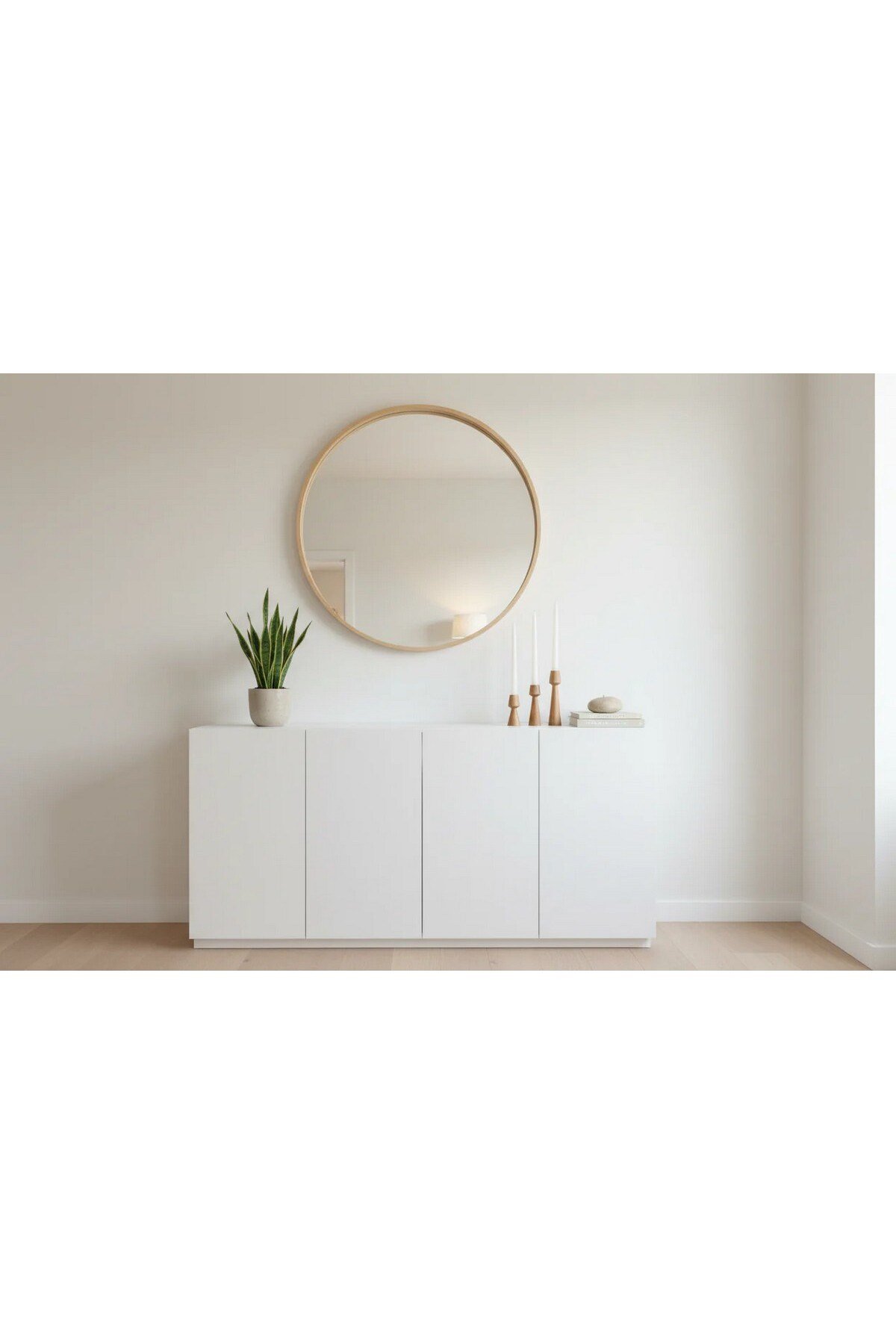( MUM 17 ) 3'lü El Yapımı Doğal Ahşap Vazo Şamdan Mumluk 18x14x10 cm Modern Dekoratif İskandinav Masif Mumluk