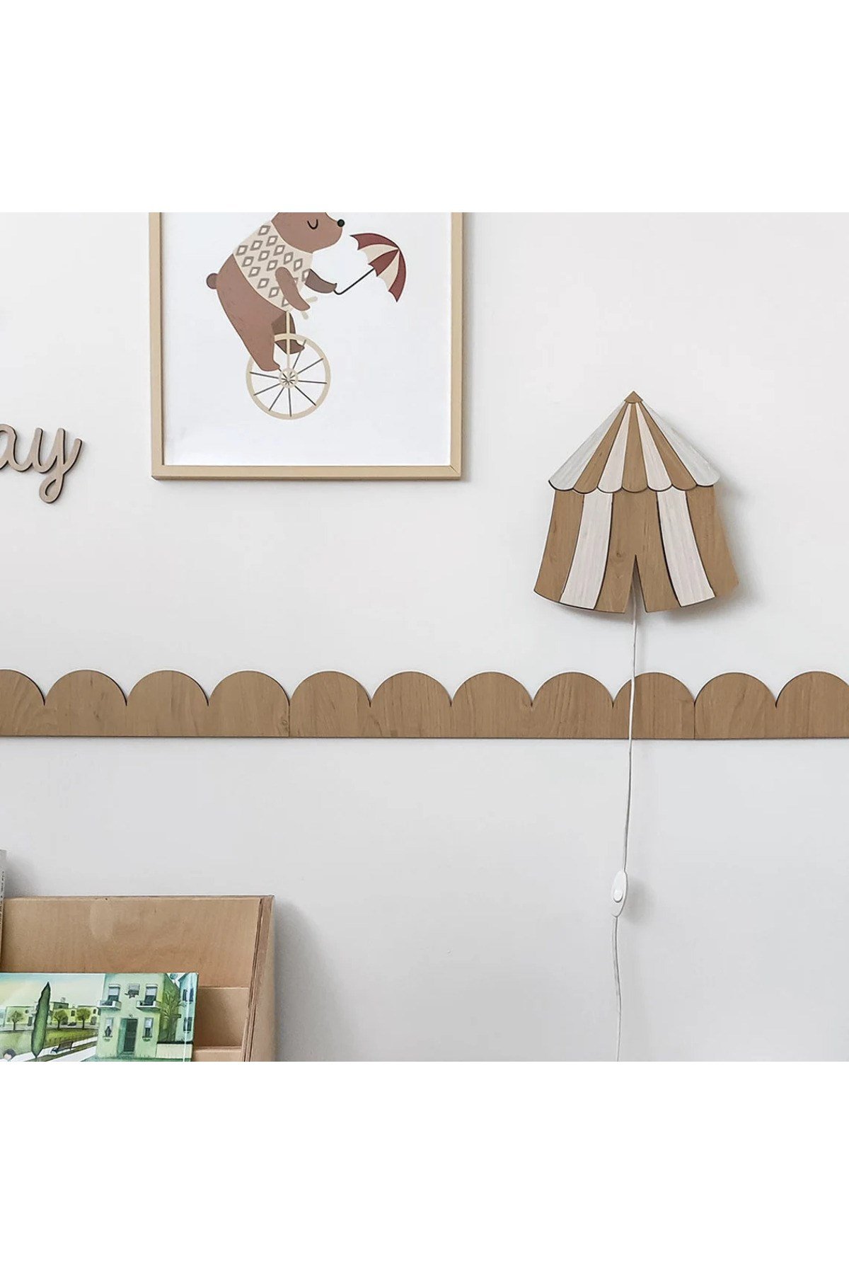 ( PP-53 ) Bebek & Çocuk Odası Ahşap Kemer Bordür 3mm Kabartmalı Şerit Duvar Çitası