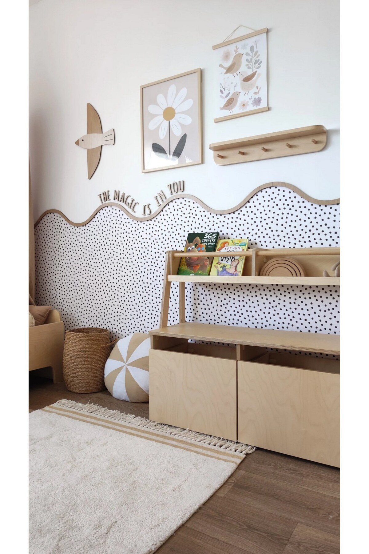 ( PP-57 ) Bebek & Çocuk Odası Ahşap Oval Bordür 3mm Kabartmalı Şerit Boyanabilir