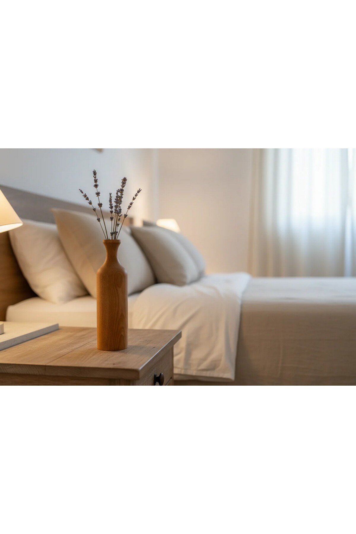 ( VZ 4 ) 3'lü El Yapımı Doğal Ahşap Vazo Şamdan Mumluk 30x25x20 cm Modern Dekoratif İskandinav Masif Mumluk