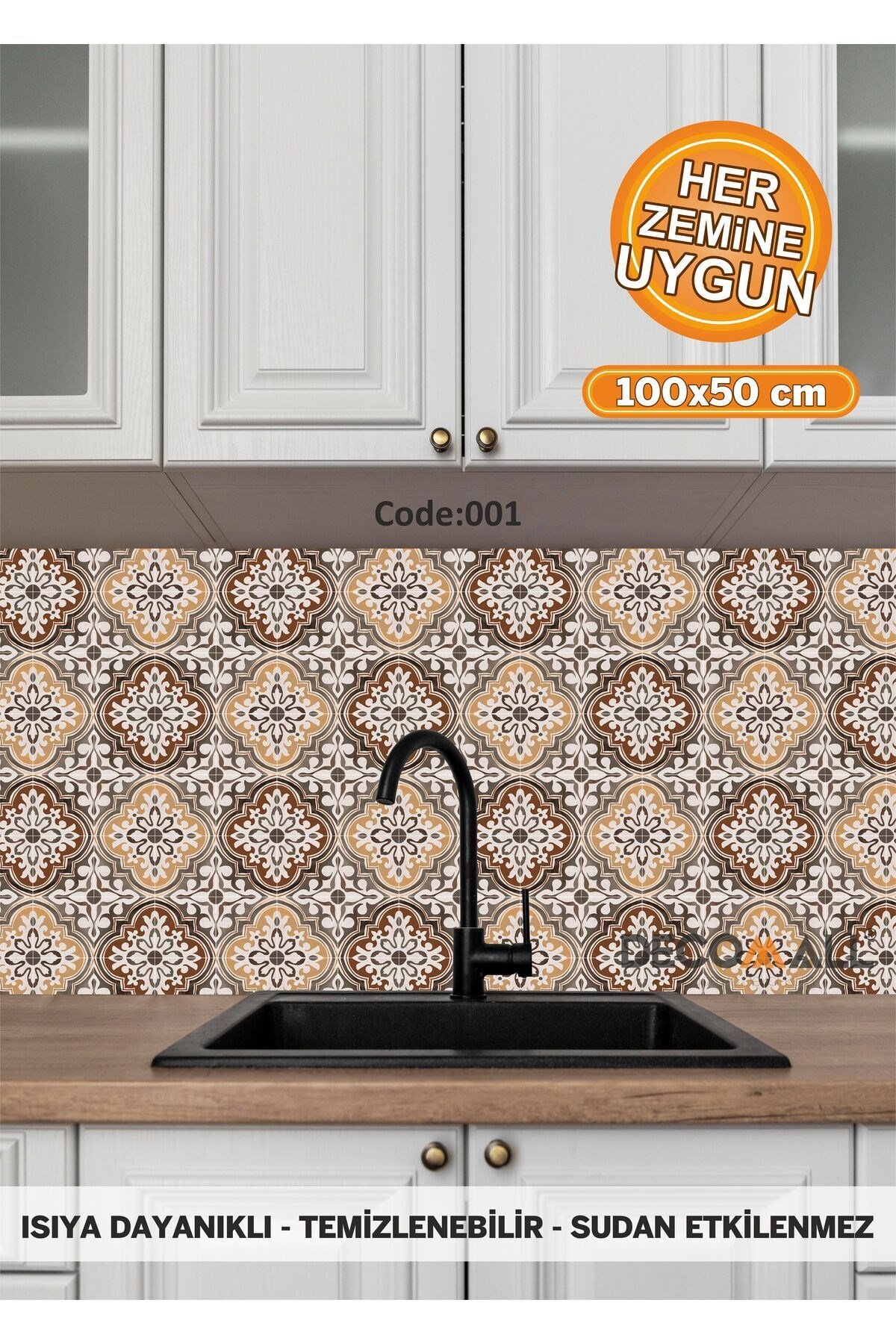 001 Code YAPIŞKANLI DESENLİ FOLYO DUVAR DOLAP MUTFAK TEZGAH ARASI FOLYO KAPLAMA(50x100cm)