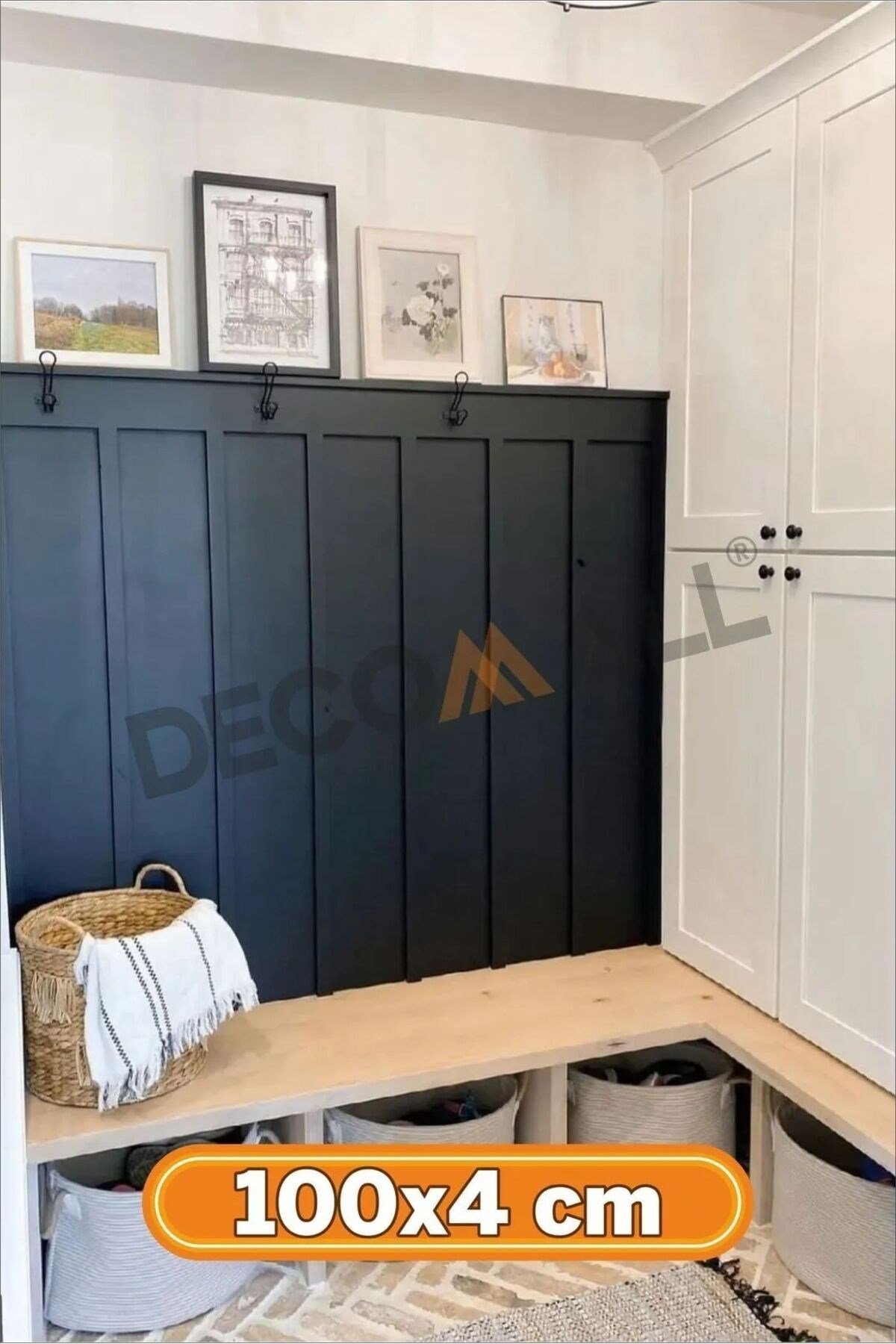 10 Adet 4 x 100 cm İskandinav Duvar Çitası Boyanabilir Dekorasyon Çitası Bohem Duvar Kaplama