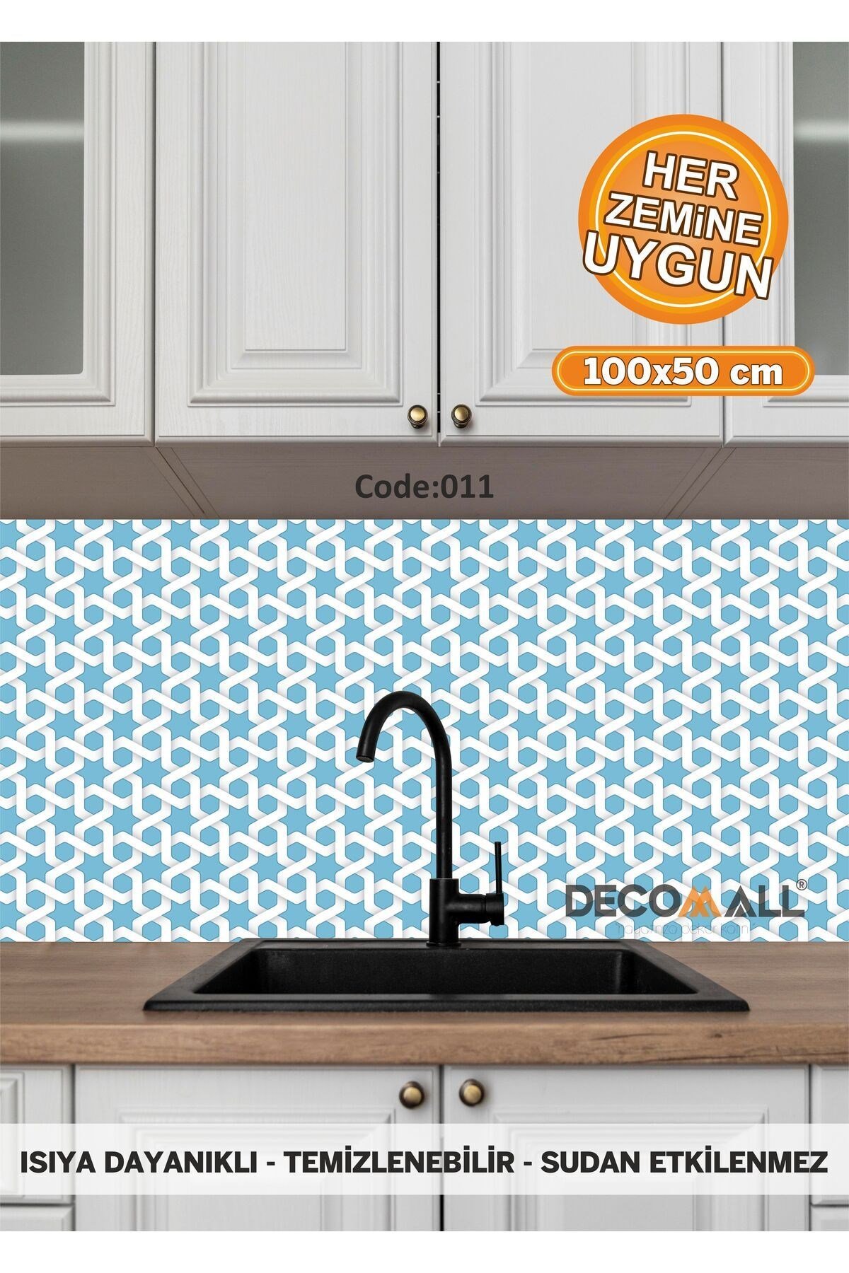 11 Code YAPIŞKANLI DESENLİ FOLYO DUVAR DOLAP MUTFAK TEZGAH ARASI FOLYO KAPLAMA(50x100cm)