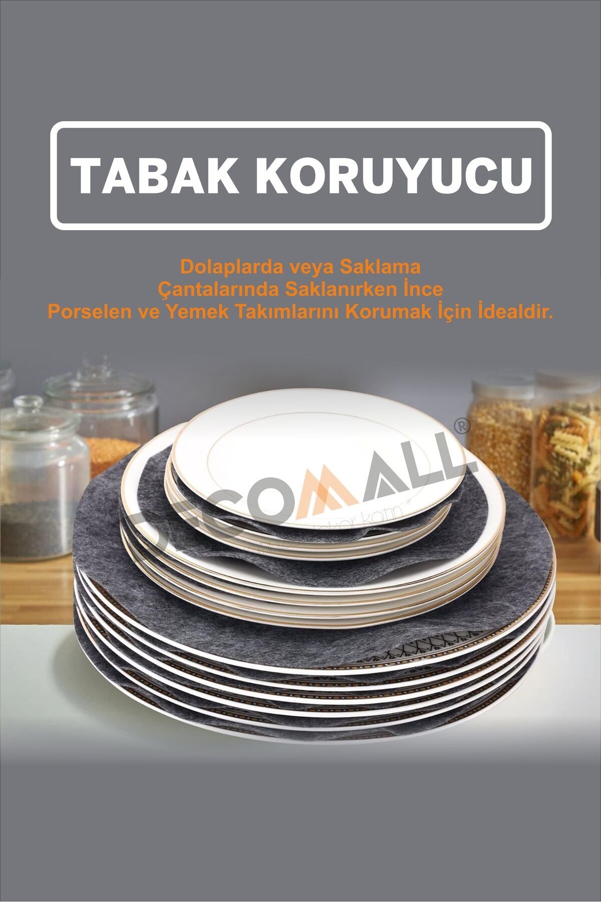 16 Parça Keçe Tabak Koruyucu Tabak Ayırıcılar Porselen Koruyucu Cam Koruyucu Düzenleyici