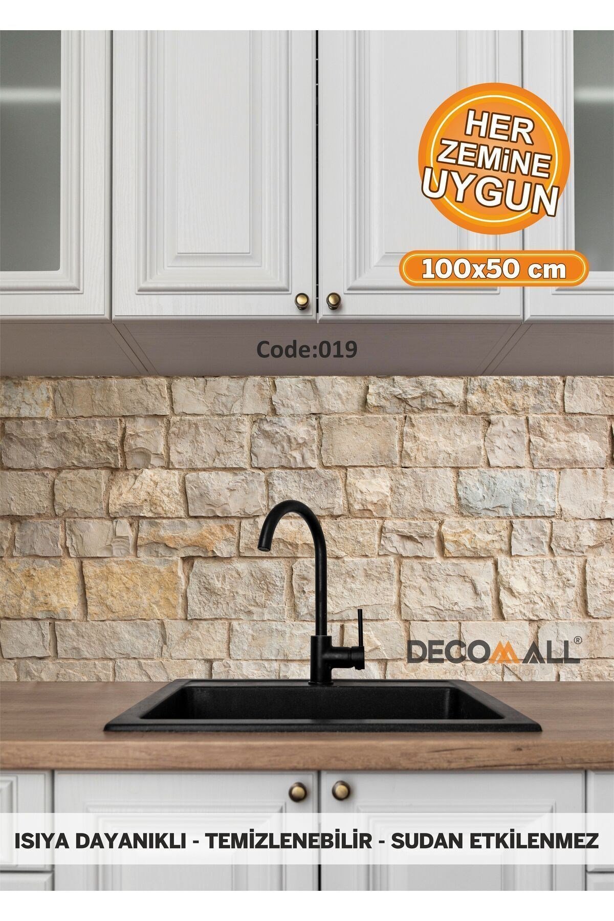 19 Code YAPIŞKANLI DESENLİ FOLYO DUVAR DOLAP MUTFAK TEZGAH ARASI FOLYO KAPLAMA(50x100cm)