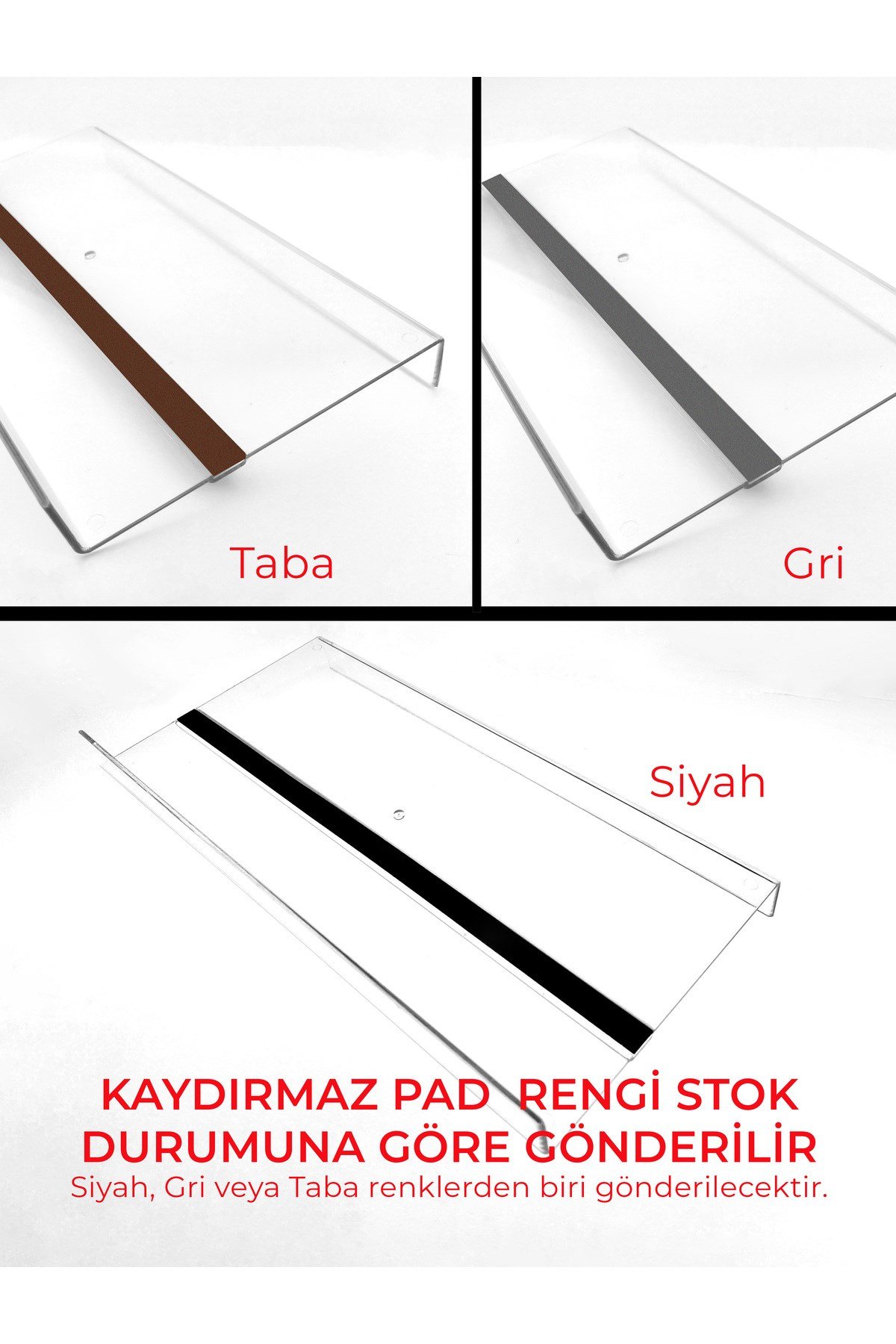 2 ADET Kaydırmaz Pedli Şeffaf Baharatlık Standı - 27x13 Cm Ebatlı Düzenleyici Organizer - Mhydkplx2