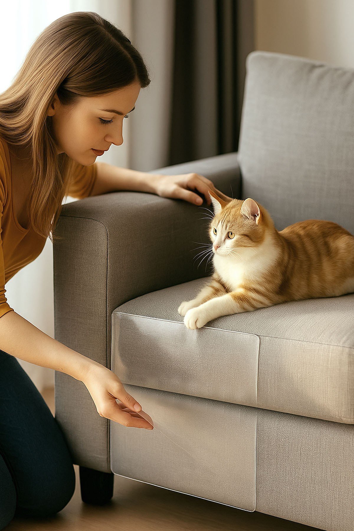 20 ADET Kedi Koltuk Tırmalama Koruyucu Şeffaf Yapışkanlı Mobilya Tırmalama Önleyici Bandı 20x50 Cm