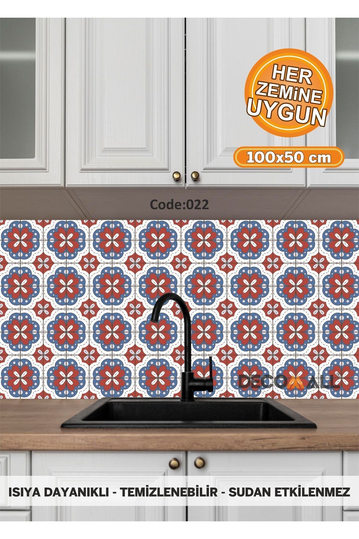 22 Code YAPIŞKANLI DESENLİ FOLYO DUVAR DOLAP MUTFAK TEZGAH ARASI FOLYO KAPLAMA(50x100cm)