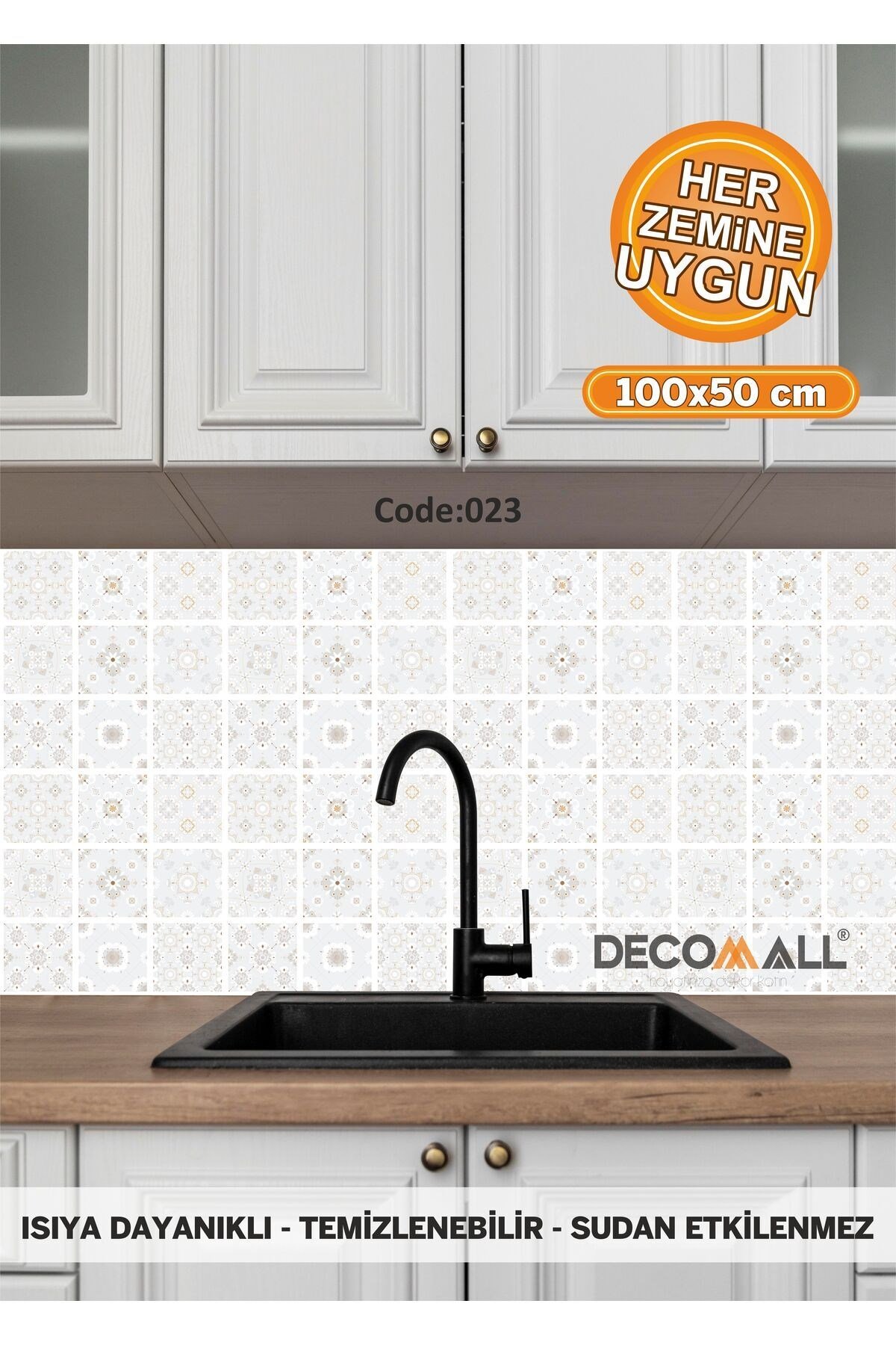 23 Code YAPIŞKANLI DESENLİ FOLYO DUVAR DOLAP MUTFAK TEZGAH ARASI FOLYO KAPLAMA(50x100cm)