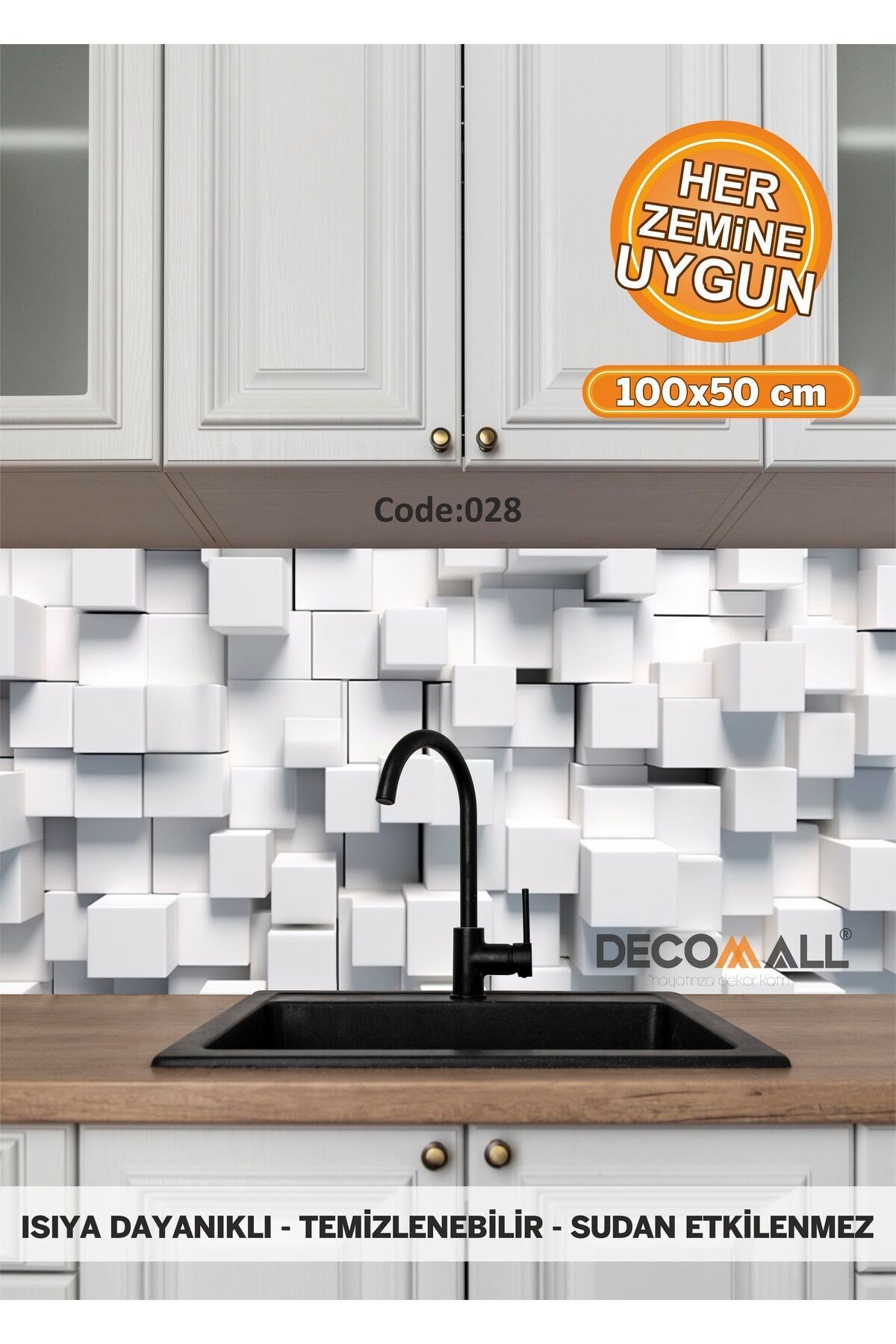 28 Code YAPIŞKANLI DESENLİ FOLYO DUVAR DOLAP MUTFAK TEZGAH ARASI FOLYO KAPLAMA(50x100cm)