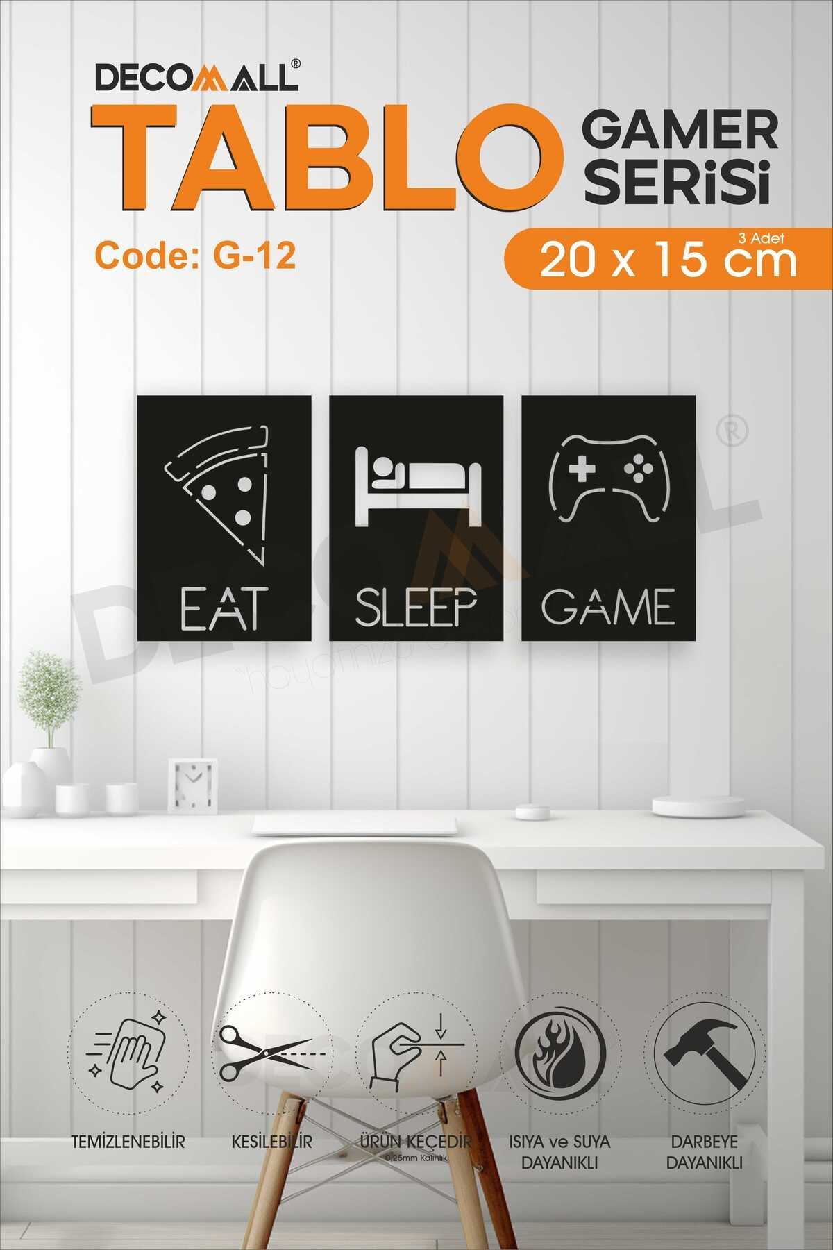 3 LÜ TABLO 2D Kabartmalı Duvar Dekor Tablosu Duvar Süsü GAMER TABLO