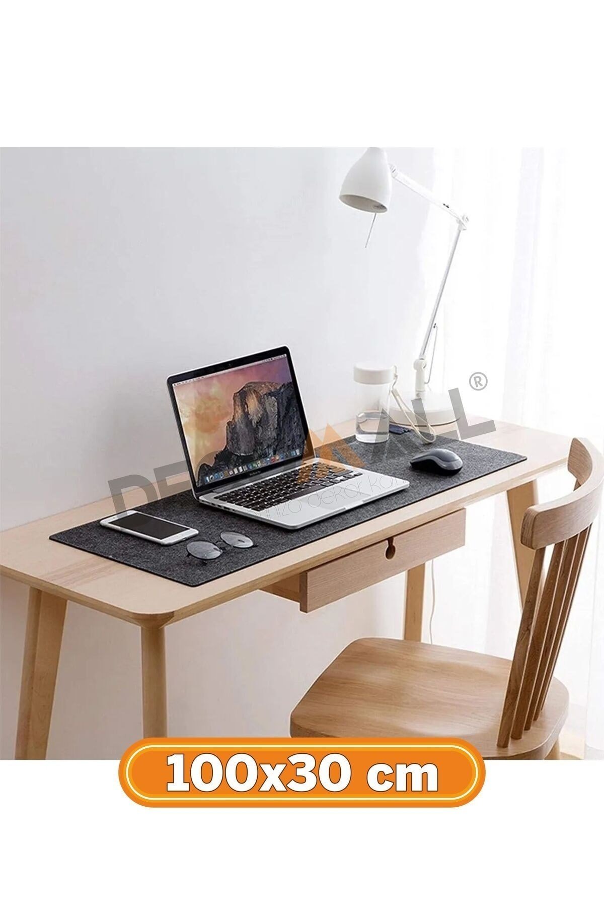 (30 x 100) Keçe Çalışma Masası Düzenleme Ve Oyuncu Mouse Pedi Masa Üstü Düzenleyici 30x100 Cm