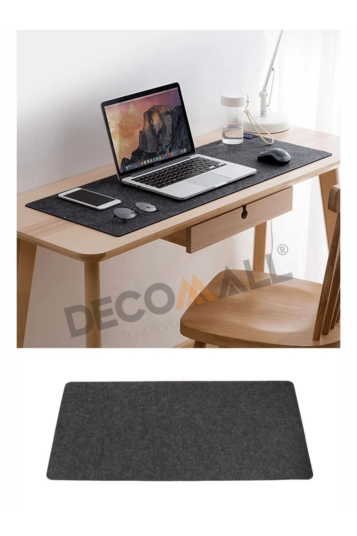 (30 x 100) Keçe Çalışma Masası Düzenleme Ve Oyuncu Mouse Pedi Masa Üstü Düzenleyici 30x100 Cm