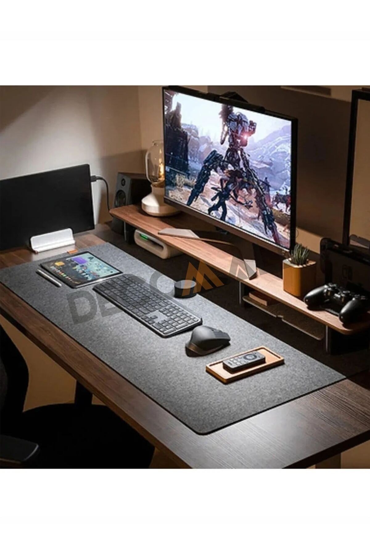 (30 x 100) Keçe Çalışma Masası Düzenleme Ve Oyuncu Mouse Pedi Masa Üstü Düzenleyici 30x100 Cm