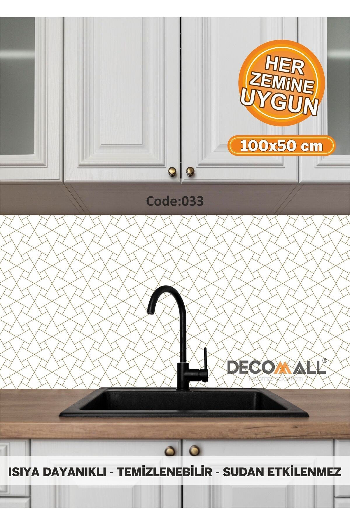 33 Code YAPIŞKANLI DESENLİ FOLYO DUVAR DOLAP MUTFAK TEZGAH ARASI FOLYO KAPLAMA(50x100cm)