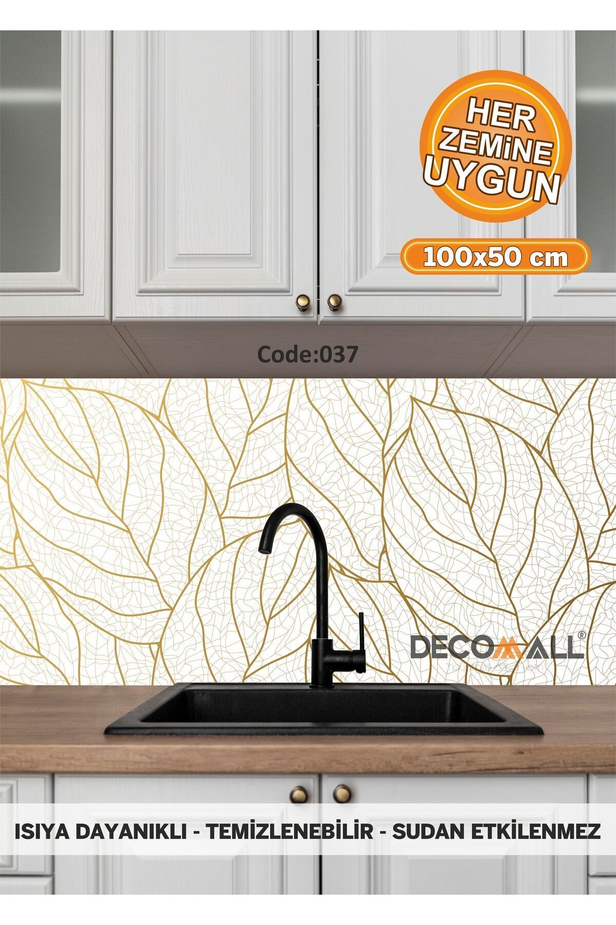 37 Code YAPIŞKANLI DESENLİ FOLYO DUVAR DOLAP MUTFAK TEZGAH ARASI FOLYO KAPLAMA(50x100cm)