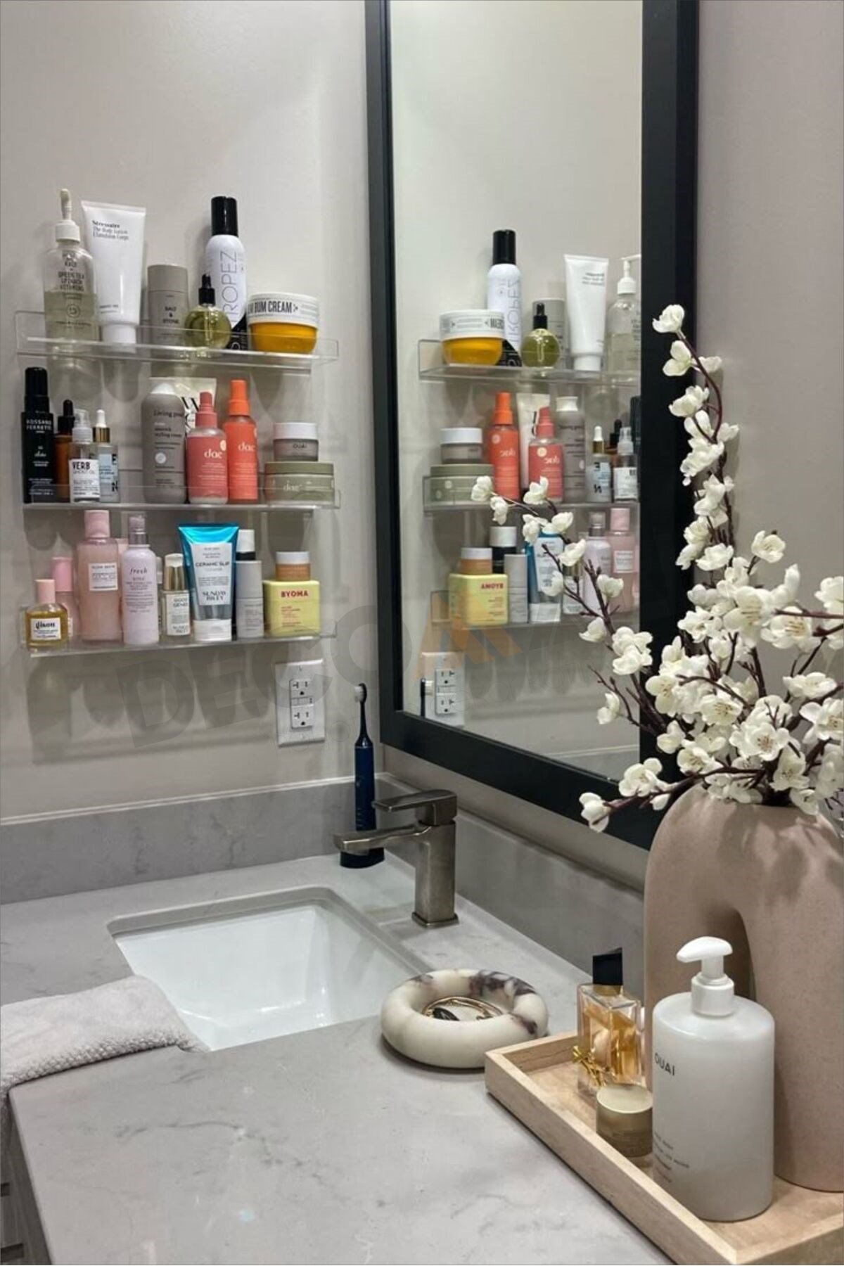 3lü Set 40x10 30x10 20x10 cm Banyo Duvar Rafı Banyo Düzenleyici Hayalet Şeffaf Raf Duvar Rafı